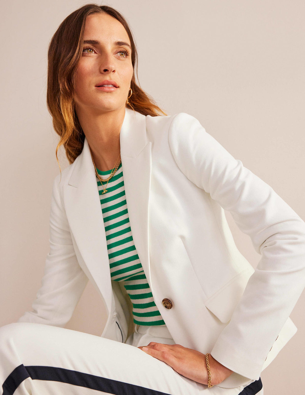 The Canonbury Tailored Blazer-Ivory-1