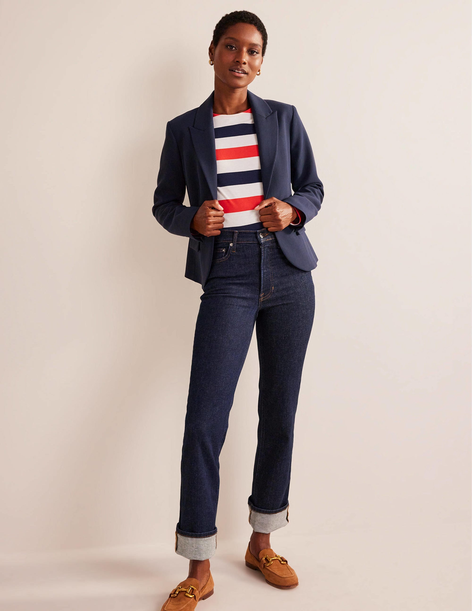 The Canonbury Tailored Blazer-Navy - Image 4