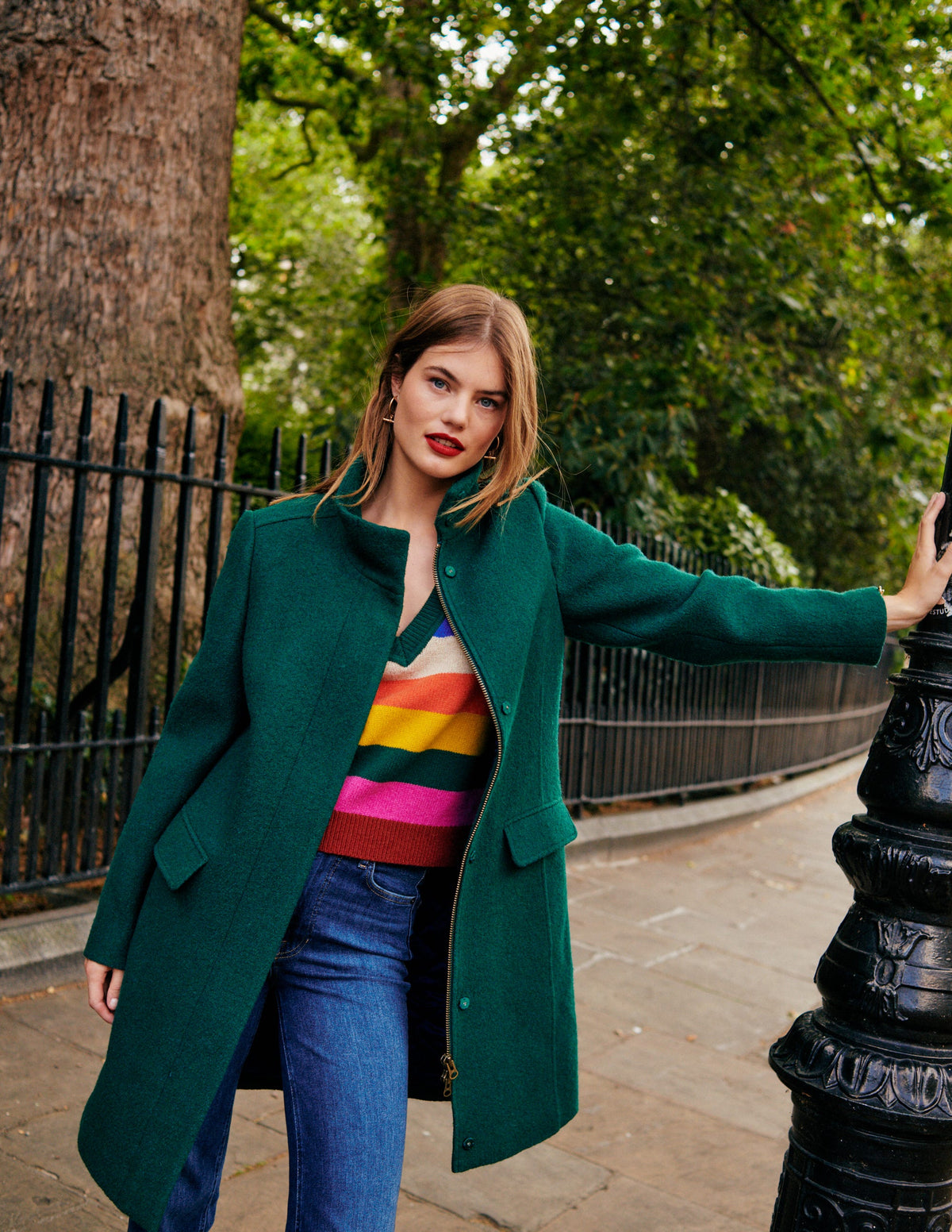 Winchester Textured Coat-Emerald Night - Image 6
