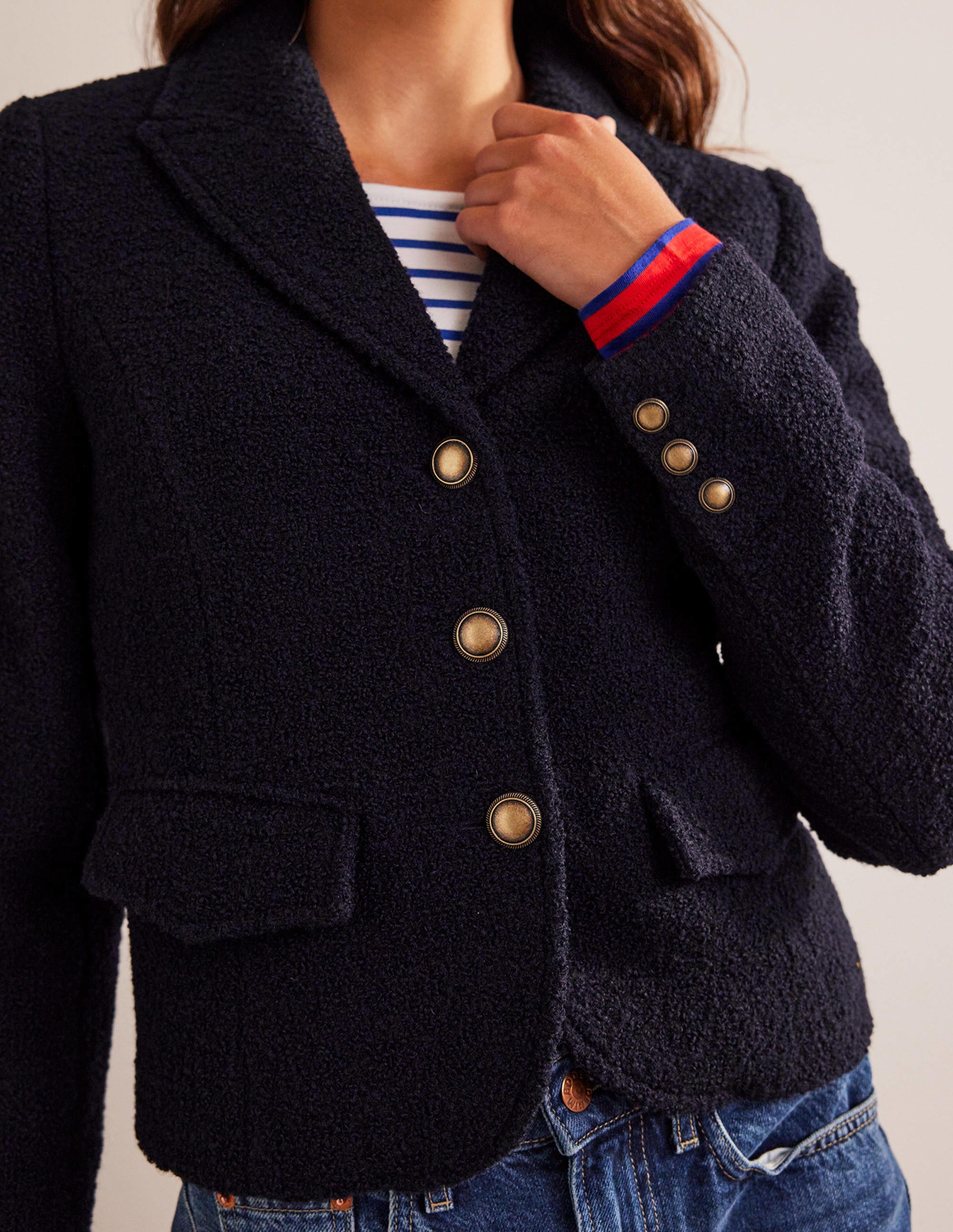 Ely Textured Jacket-Navy - Image 2