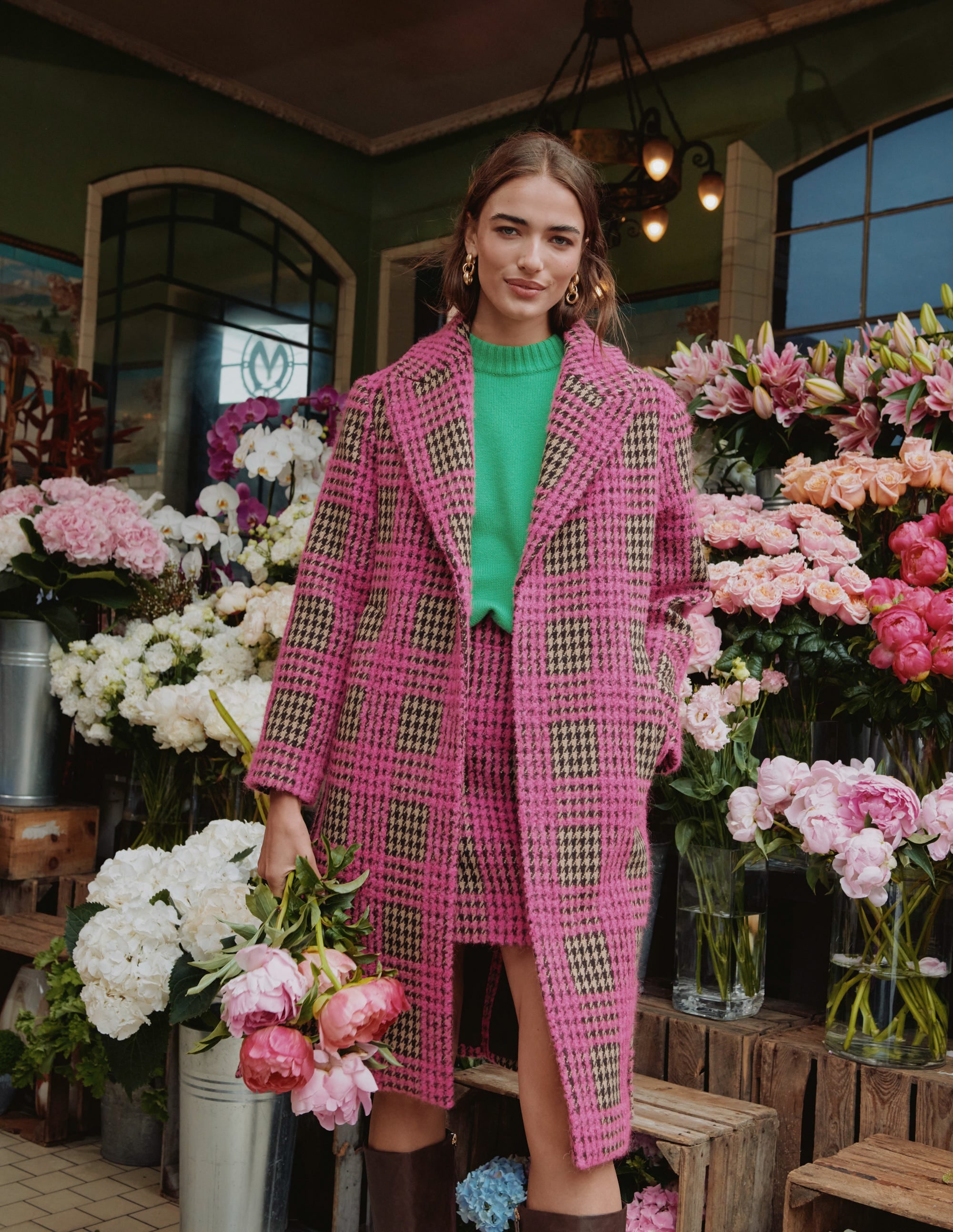 Bristol Wool Check Coat-Pink Boucle Check - Image 6