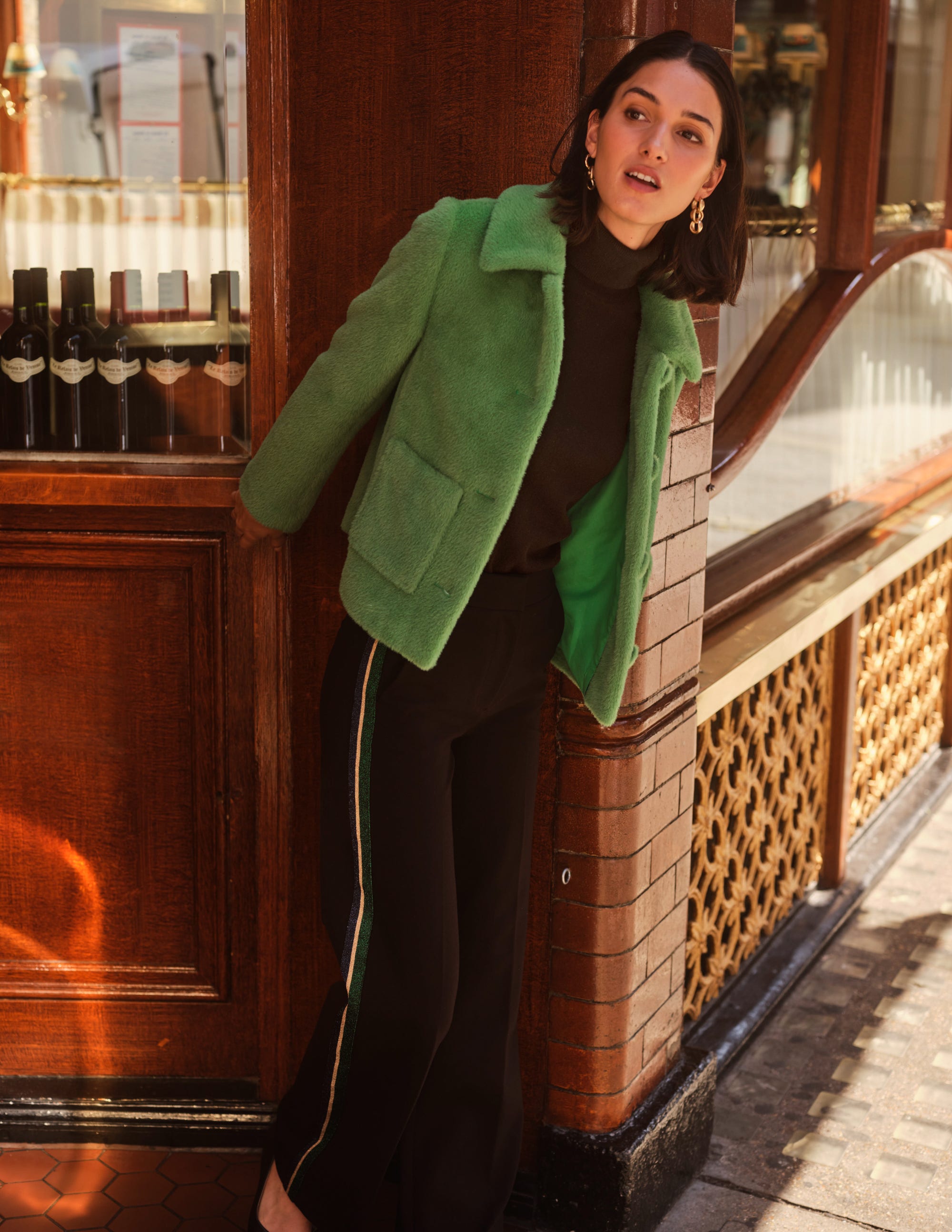York Faux-Fur Coat-Veridian Green - Image 5