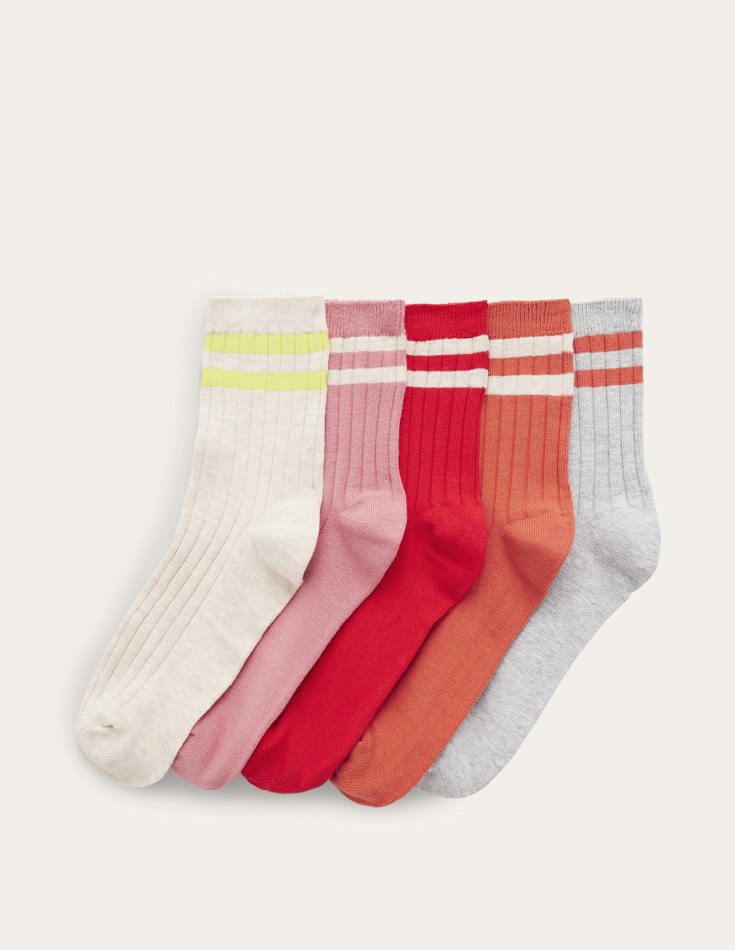 Five Pack Crew Socks-Multi, Pastel