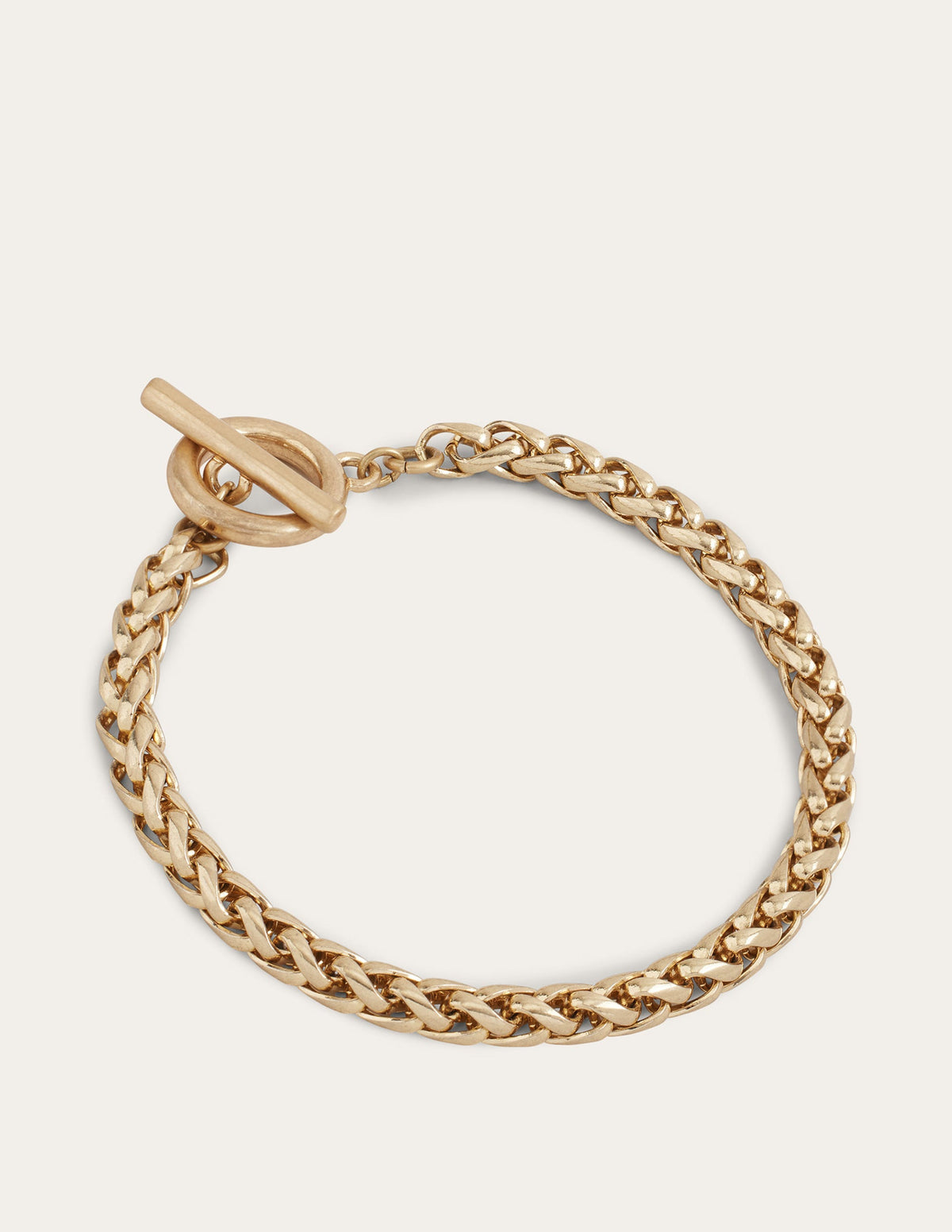 T Ring Clasp Chain Bracelet-Gold-2