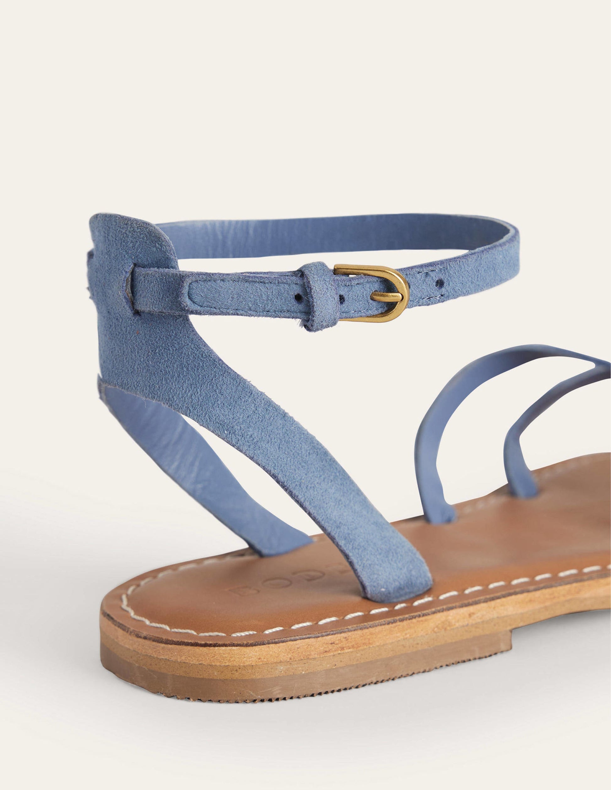 Easy Flat Sandals-Corporal Blue Suede-5