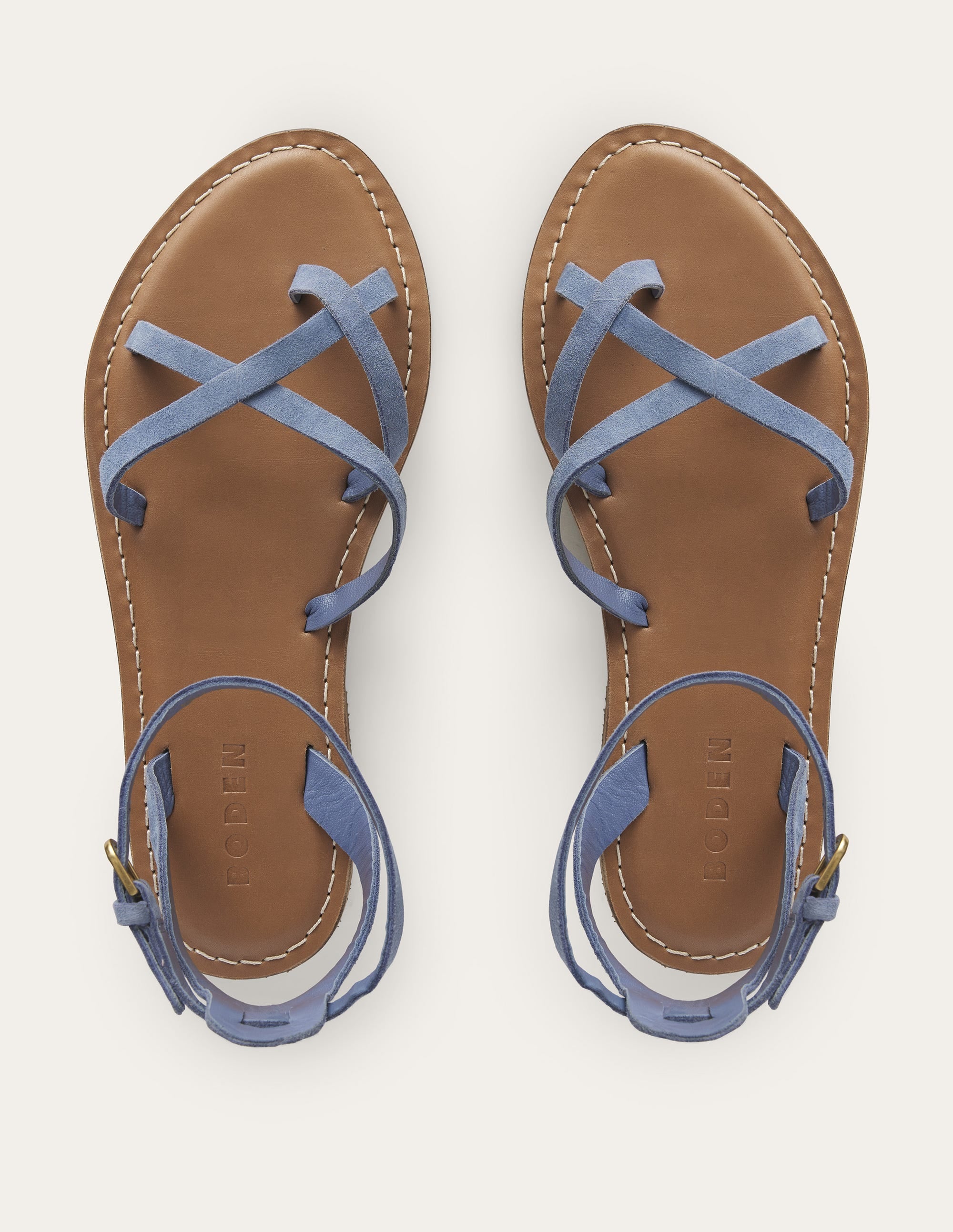 Easy Flat Sandals-Corporal Blue Suede - Image 6