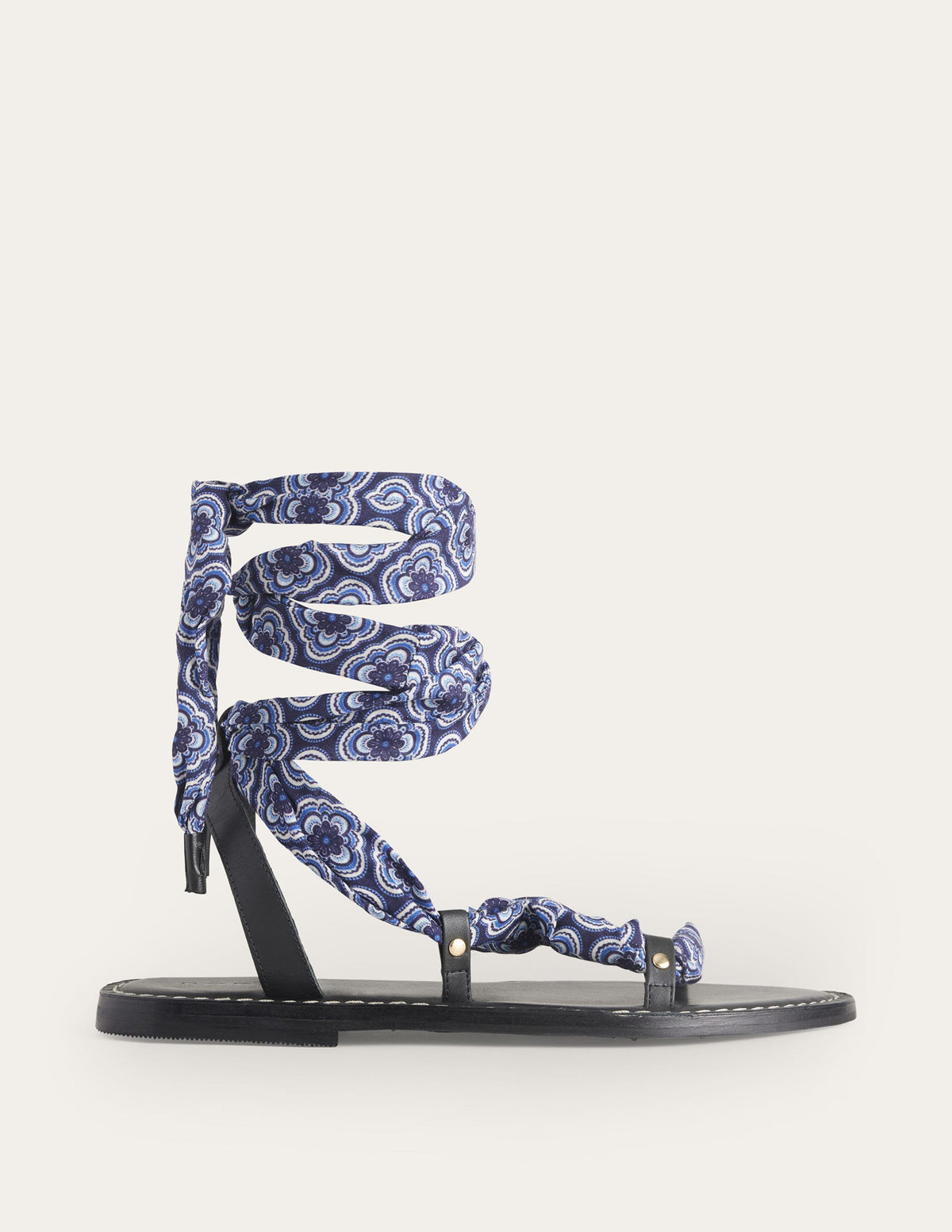 Scarf Wrap Sandals-Botanic Blush / Black - Image 6
