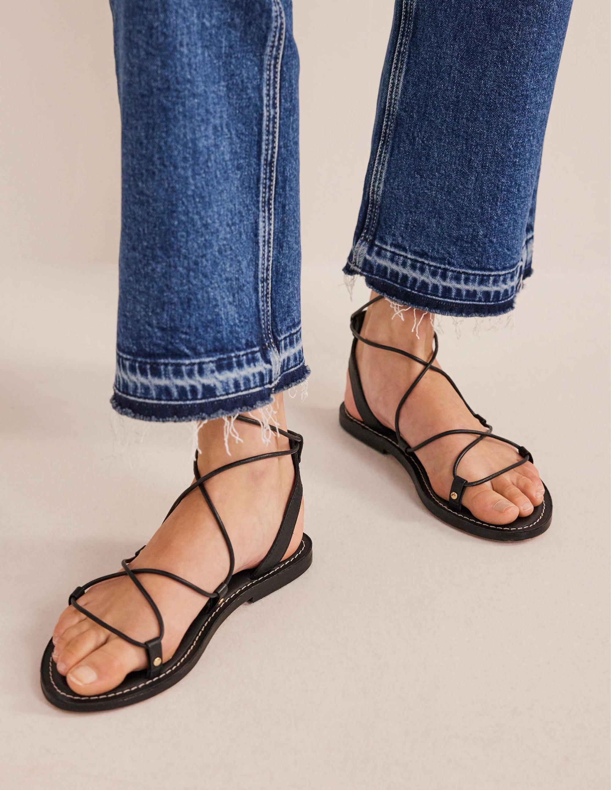 Scarf Wrap Sandals-Botanic Blush / Black - Image 1