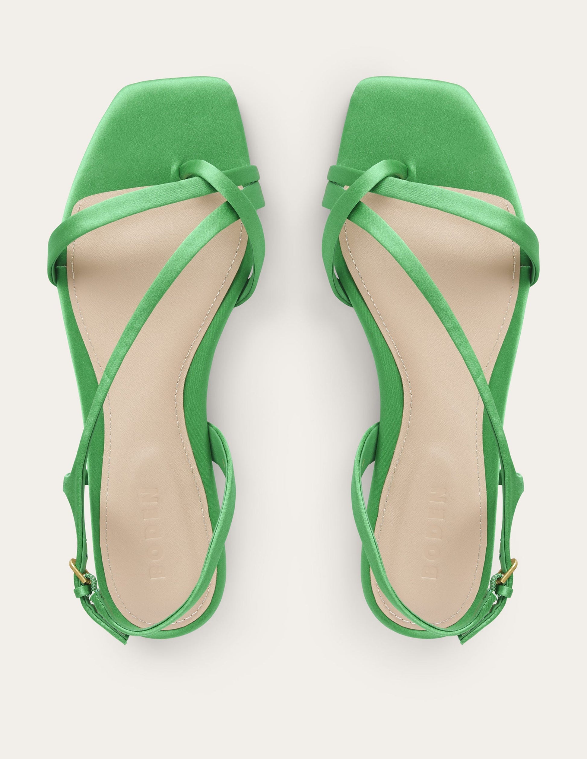 Satin Toe Loop Flat Sandals-Bright Green Satin-5