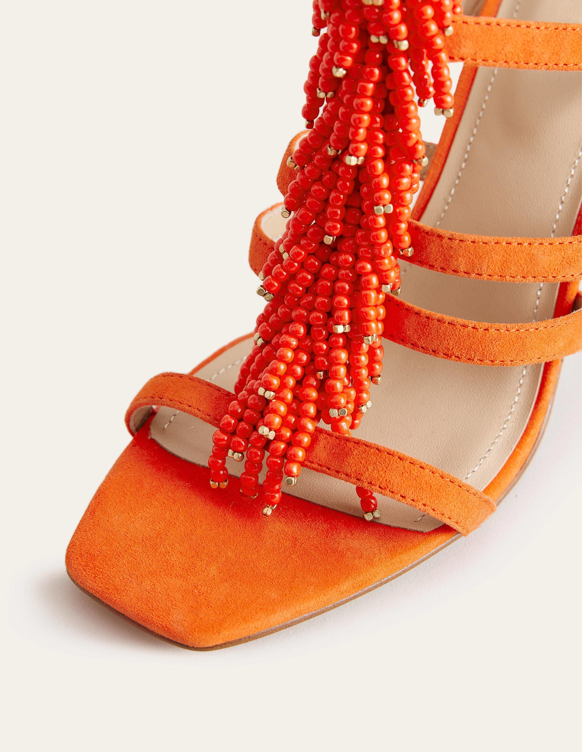 Beaded Heeled Sandals-Blood Orange - Image 5