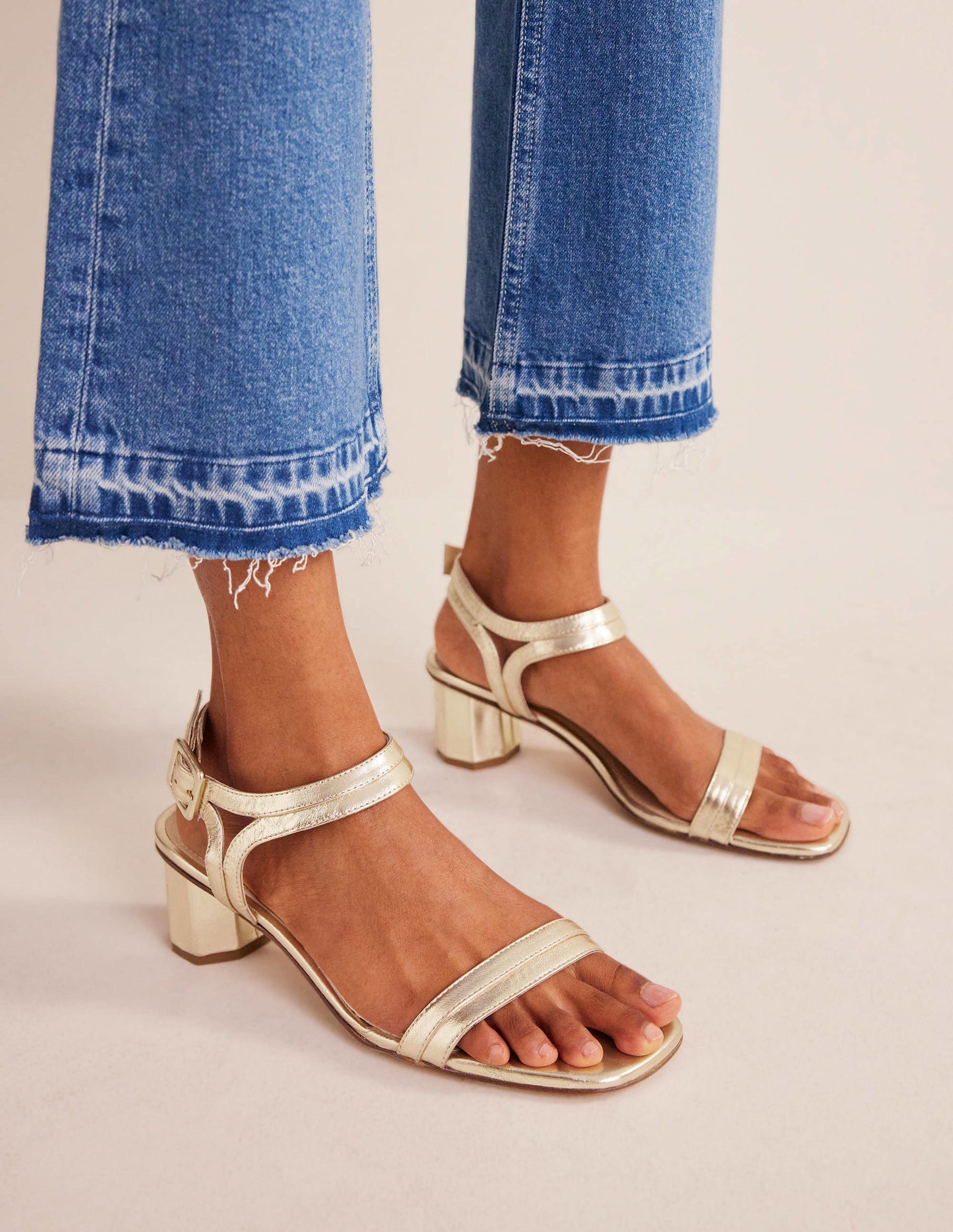 Block-Heel Sandals-Gold-2