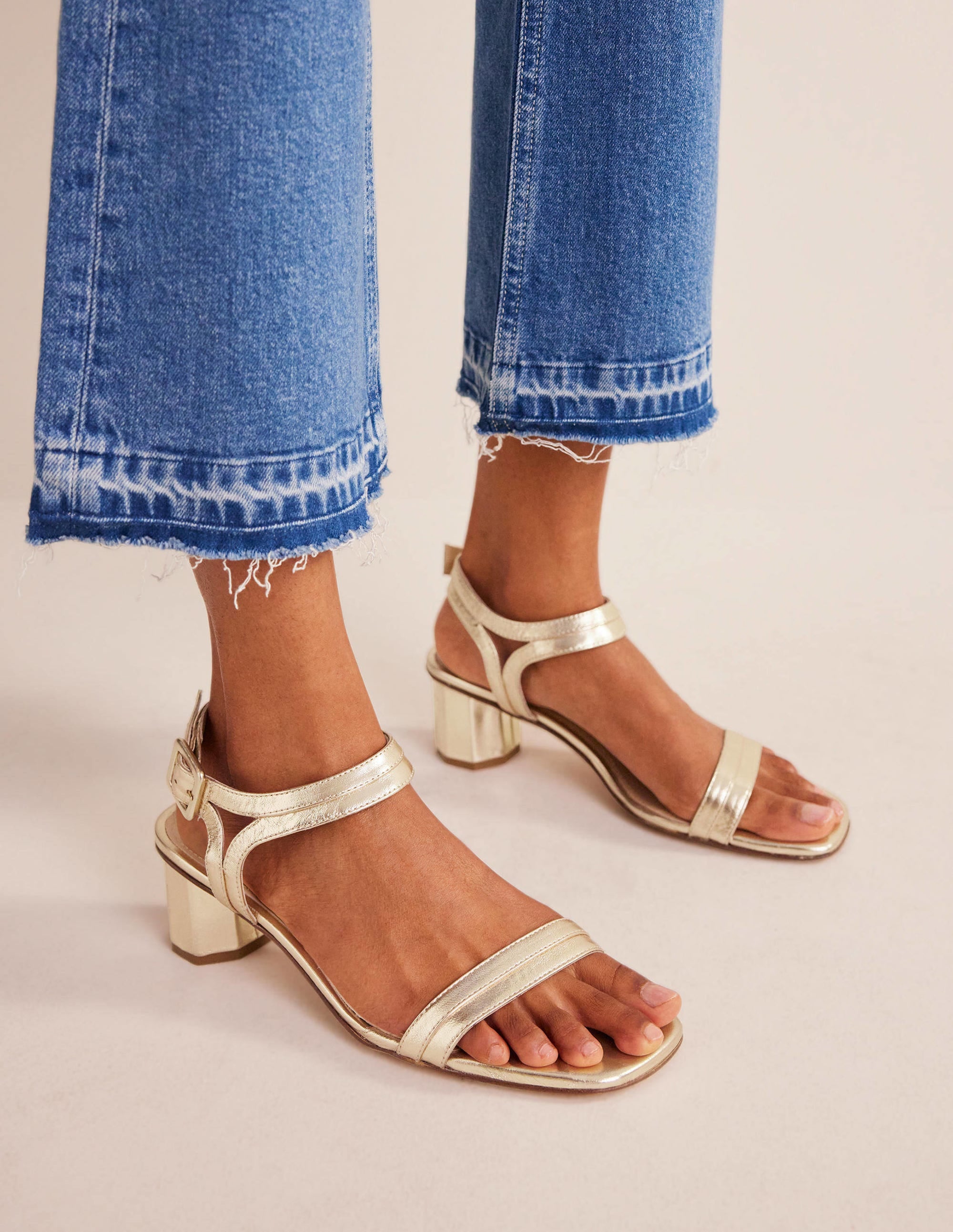 Block-Heel Sandals-Gold - Image 2