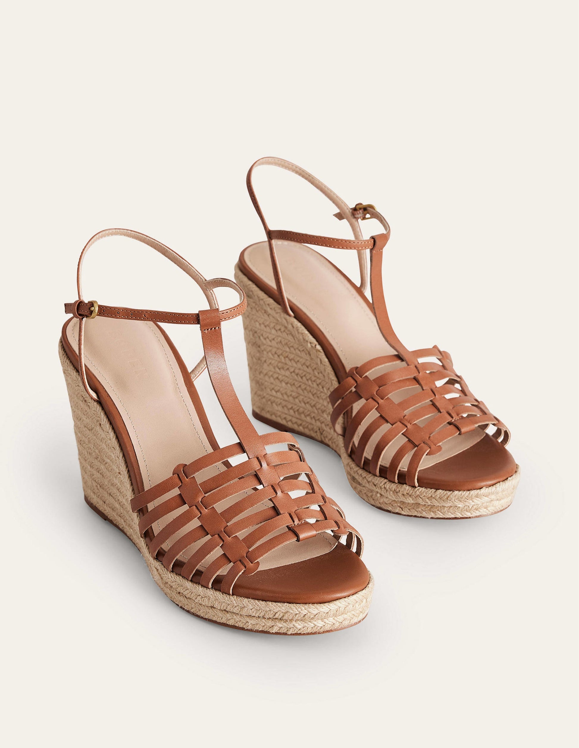 Strappy Espadrille Wedges-Tan-4