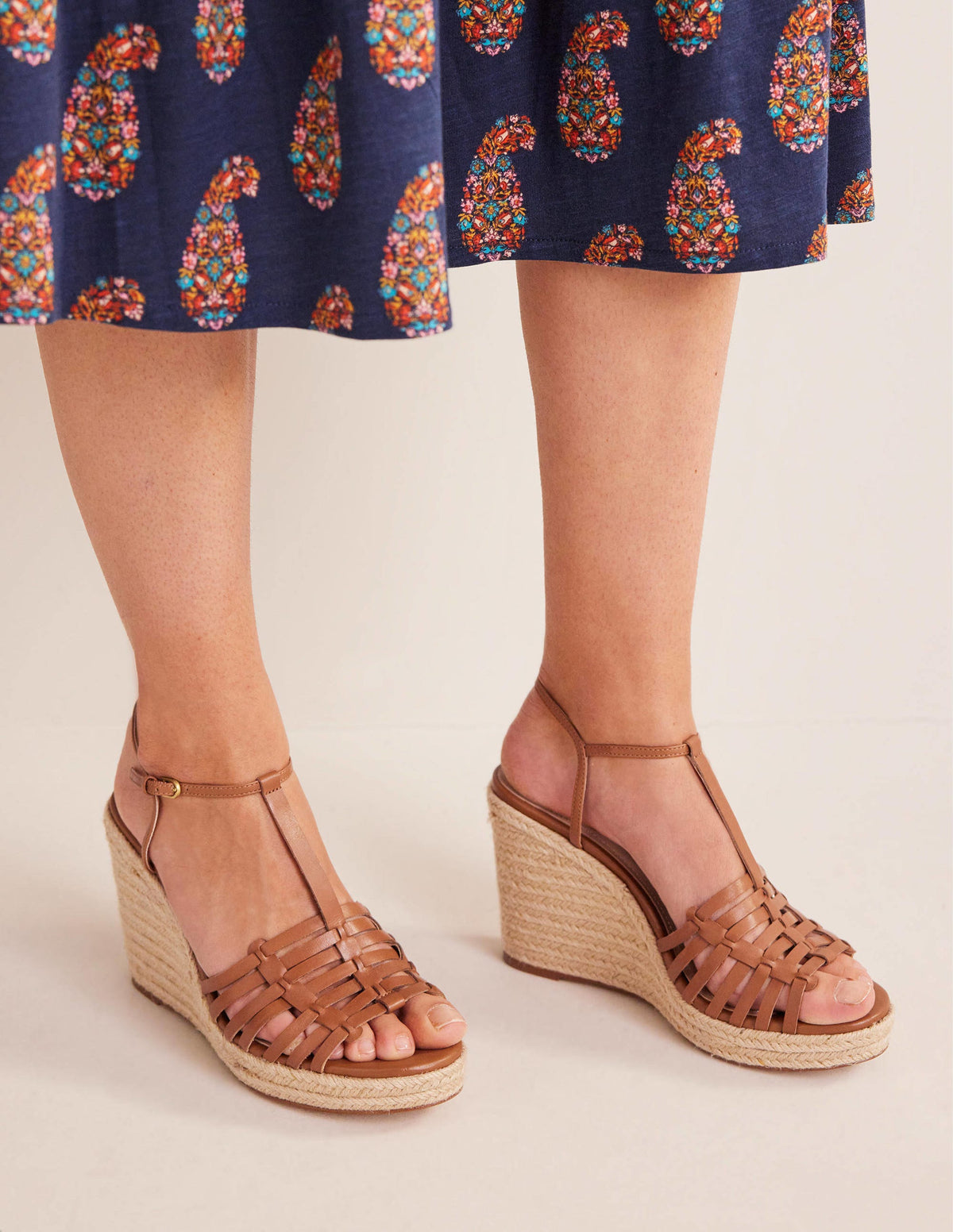 Strappy Espadrille Wedges-Tan-2