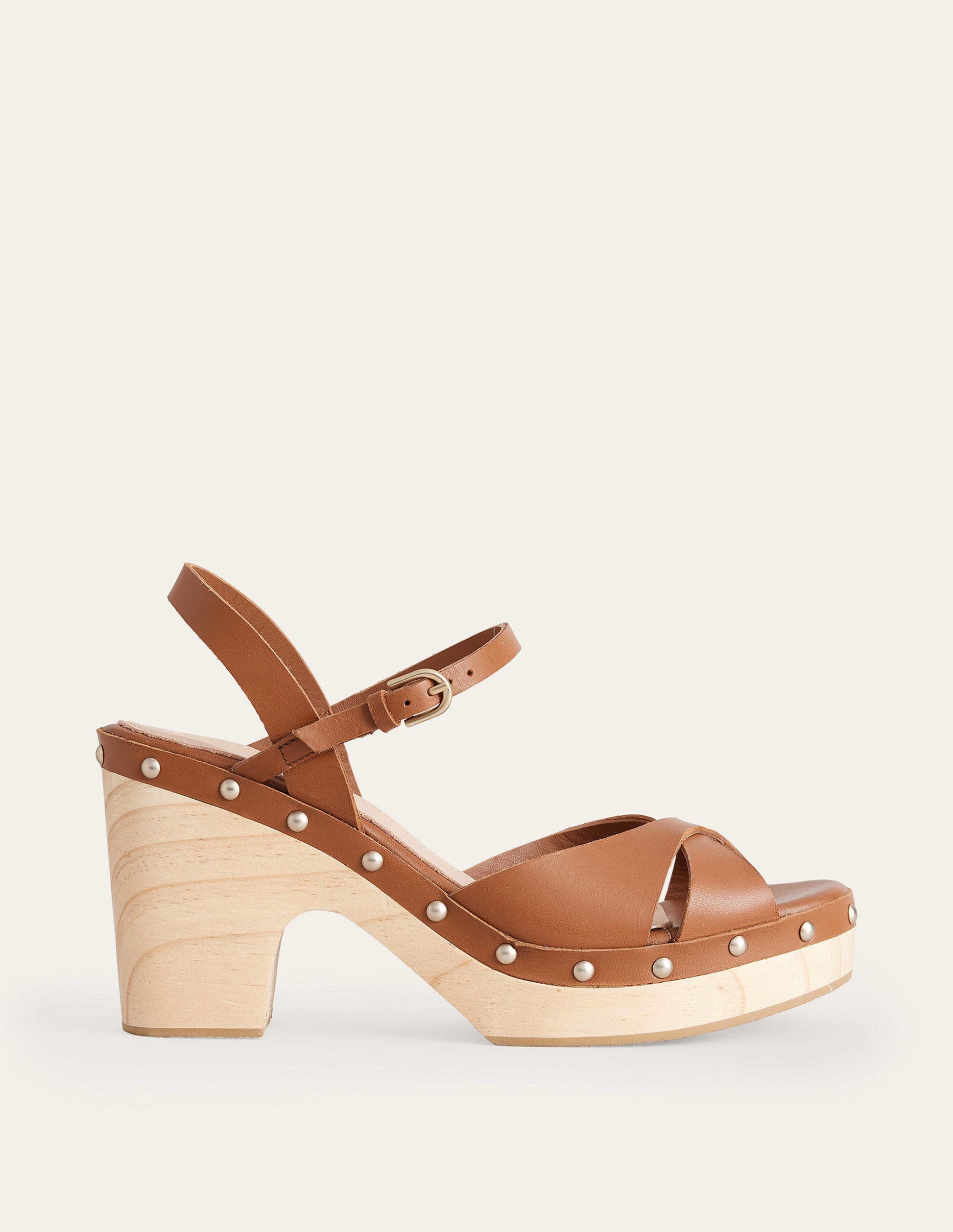 Cross-Strap Platform Clogs-Tan-2
