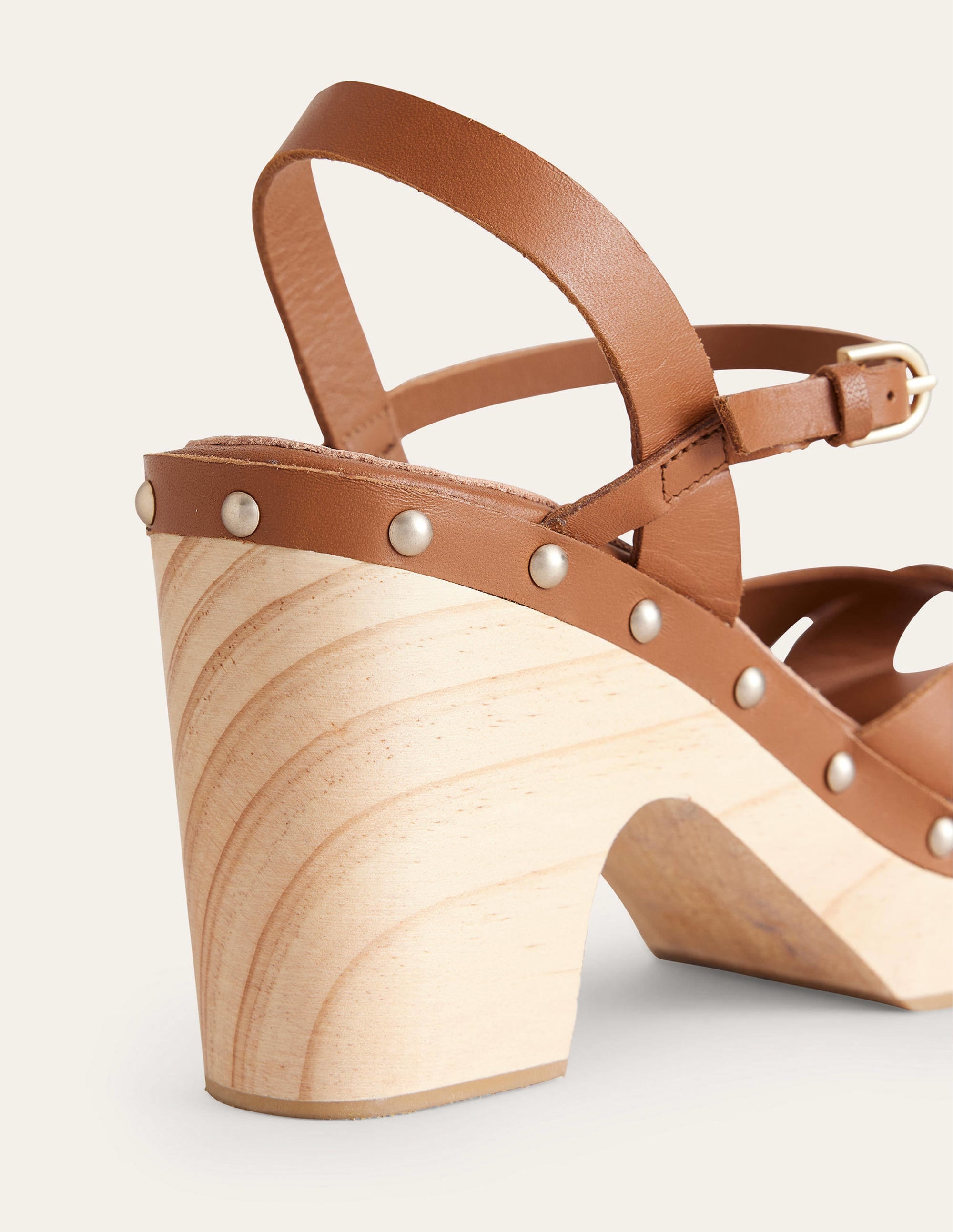 Cross-Strap Platform Clogs-Tan - Image 4