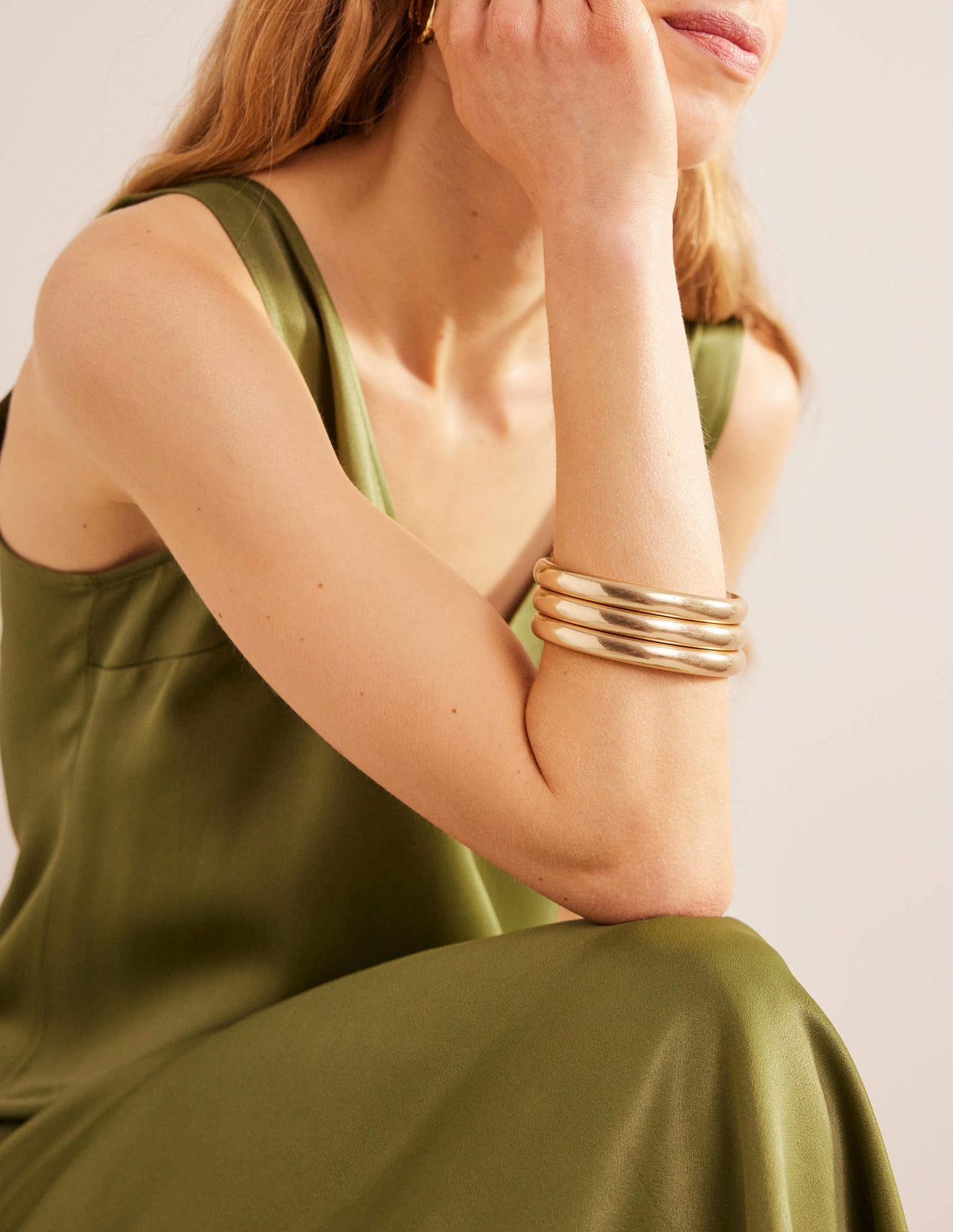 3 Pack Chunky Bangles-Gold - Image 1