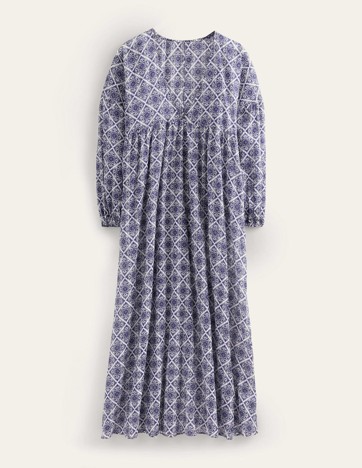 Sarah Maxi Kaftan Dress-Ivory, Flora Swirl - Image 5