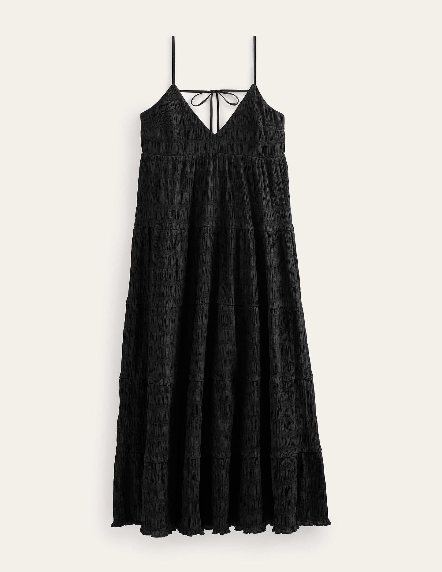 Strappy Tiered Maxi Dress-Black