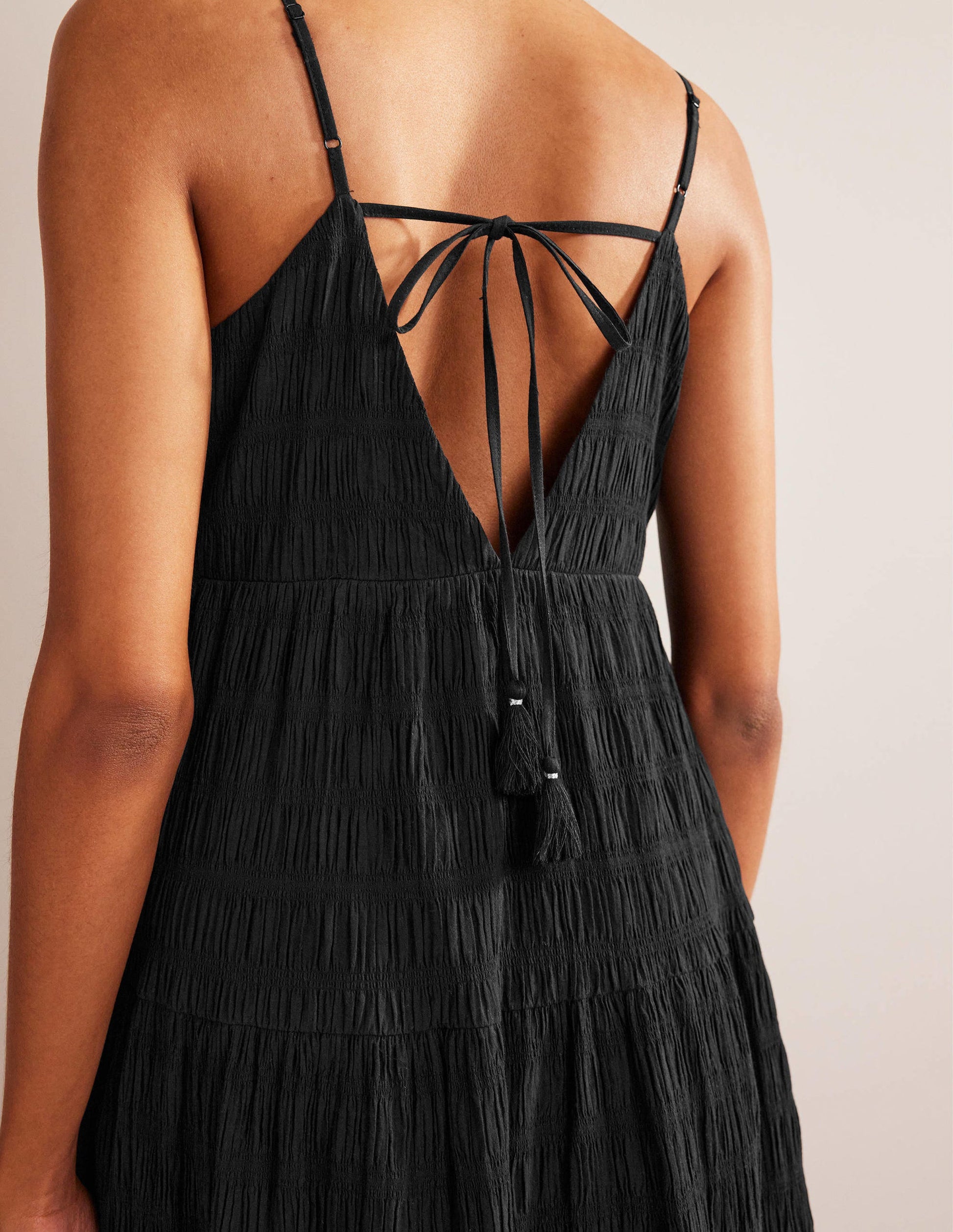 Strappy Tiered Maxi Dress-Black-2