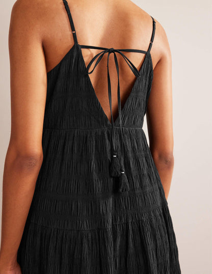 Strappy Tiered Maxi Dress-Black-2