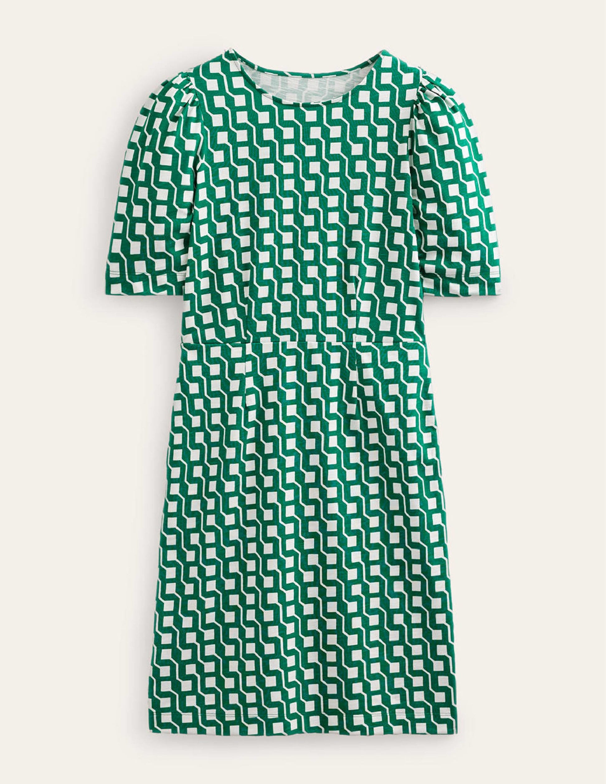 Zoe Jersey Dress-Bright Emerald, Cube Geo-8