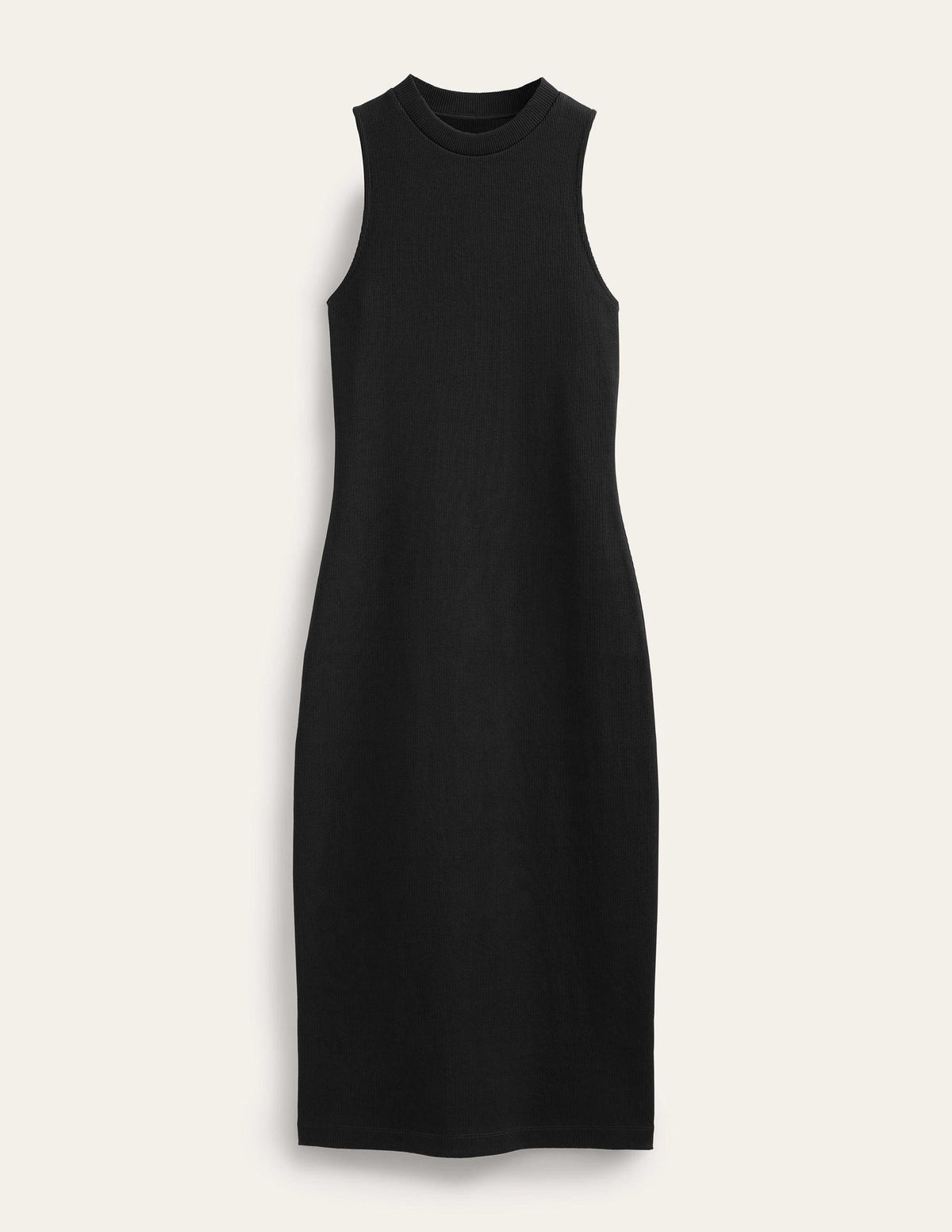 Racer Rib Jersey Midi Dress-Black-5