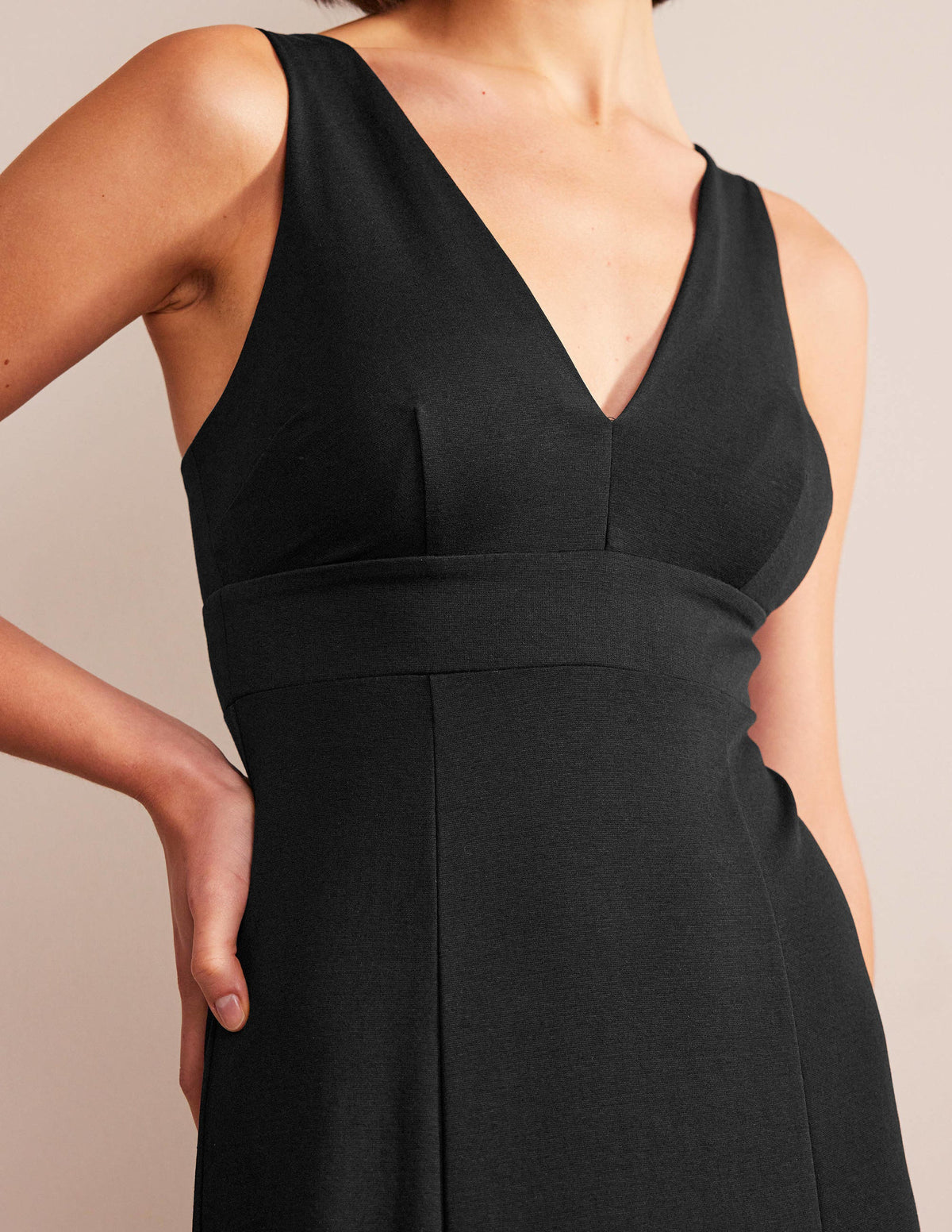 Strappy Back Jersey Midi Dress-Black - Image 2