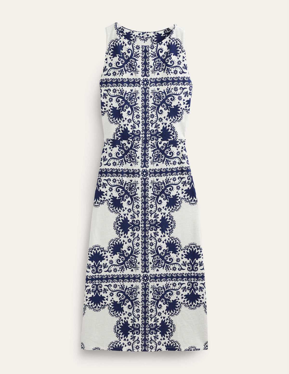 Jersey Column Midi Dress-Navy, Floweret Placement-5