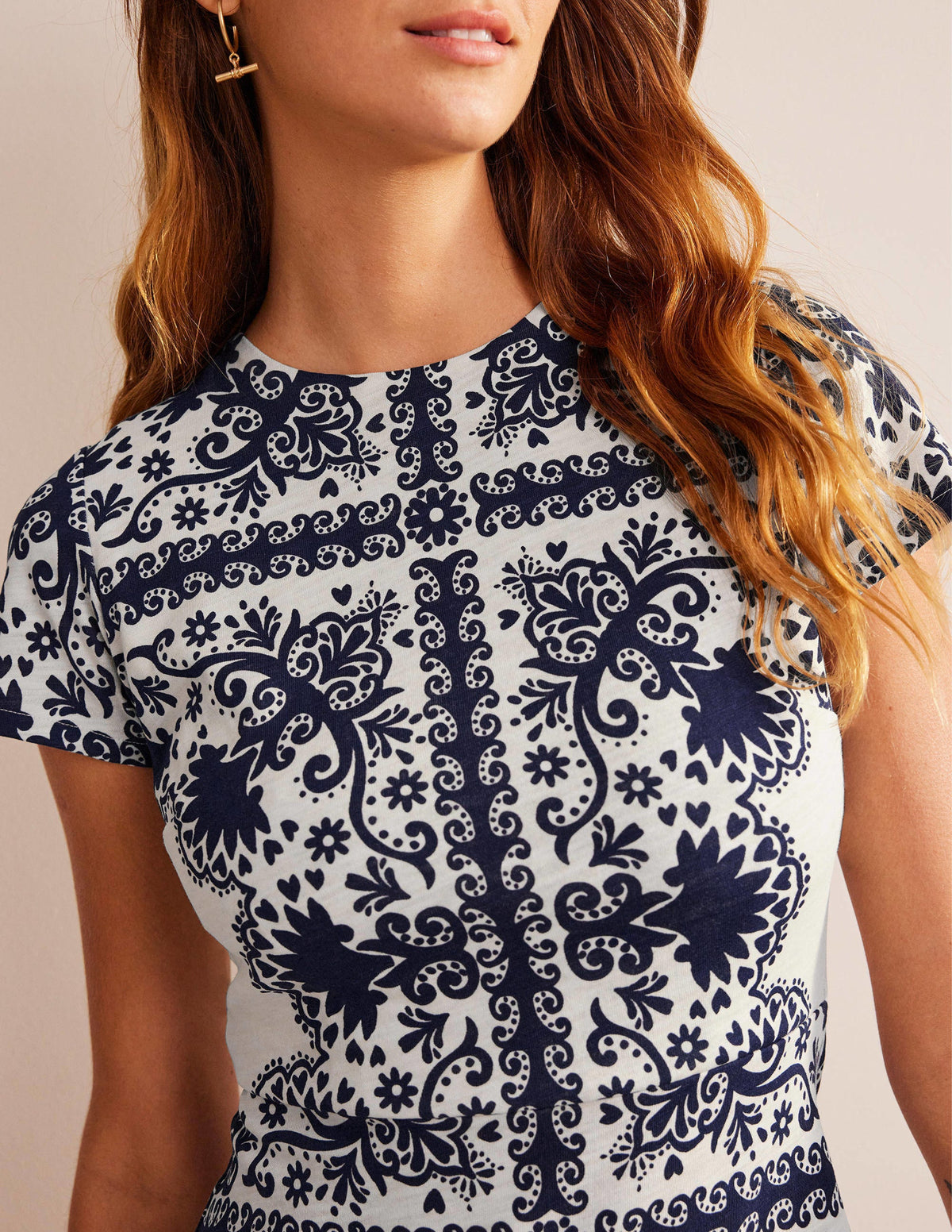 Jersey Column Midi Dress-Navy, Floweret Placement-2