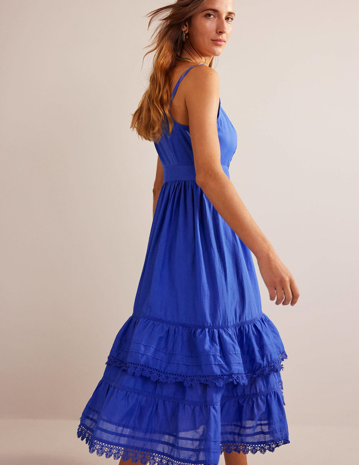 Tiered Trim Midi Dress-Island Sapphire-4