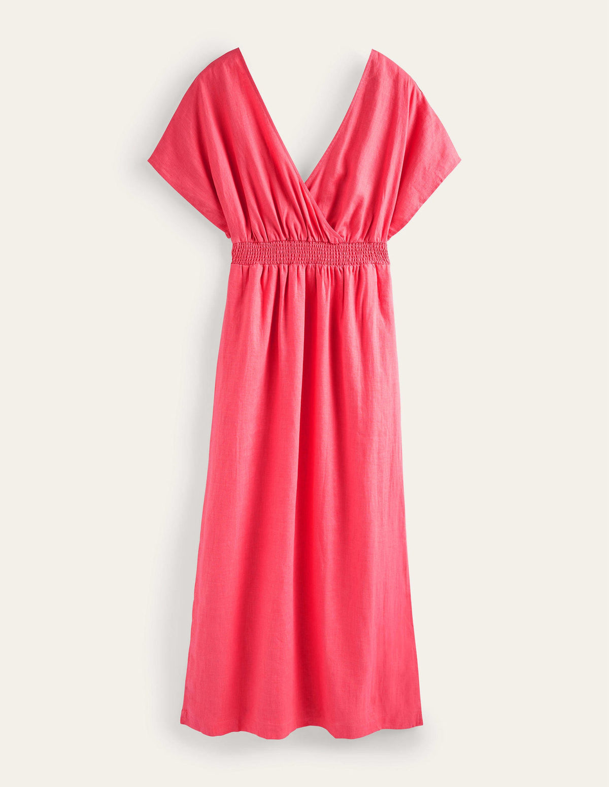 Linen Kaftan Maxi Dress-Coral Sunset - Image 7