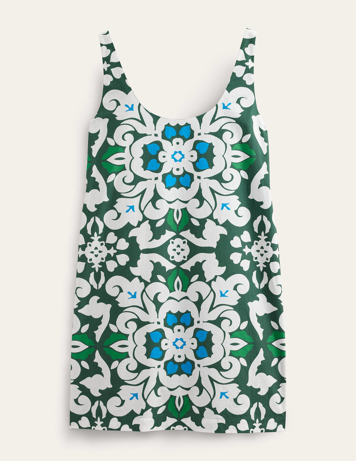 Scoop Neck Shift Dress-Trekking Green, Opulent Pome - Image 5