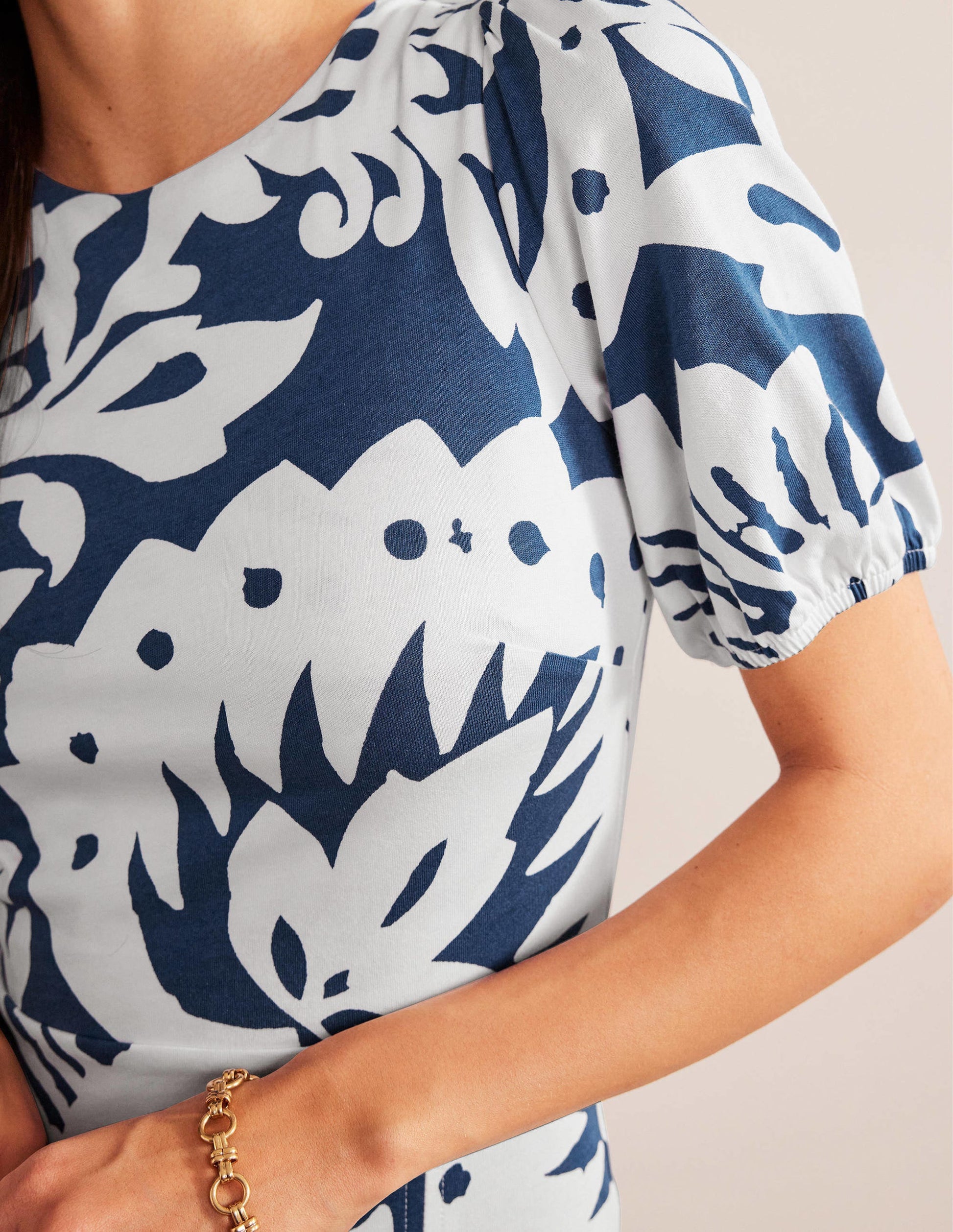 Back Detail Jersey Midi Dress-Sapphire, Oak Terrace-4