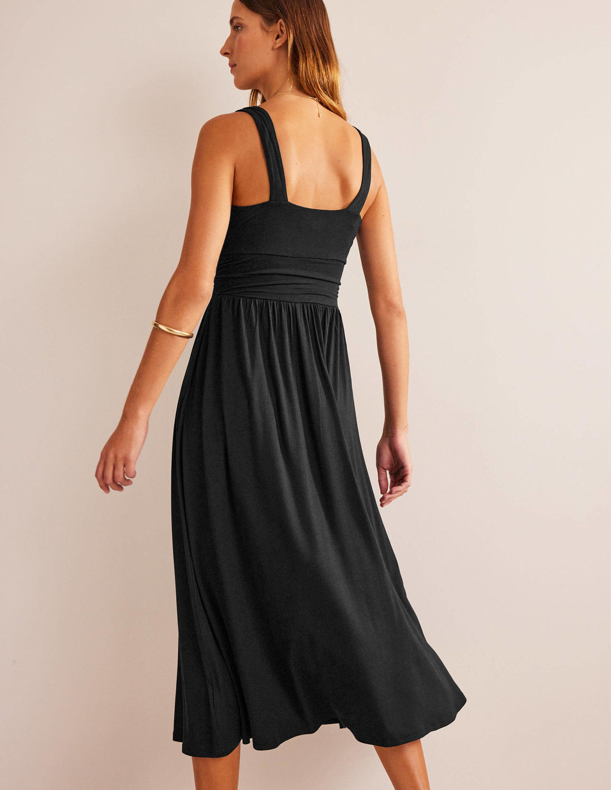Sleeveless Jersey Maxi Dress-Black - Image 3