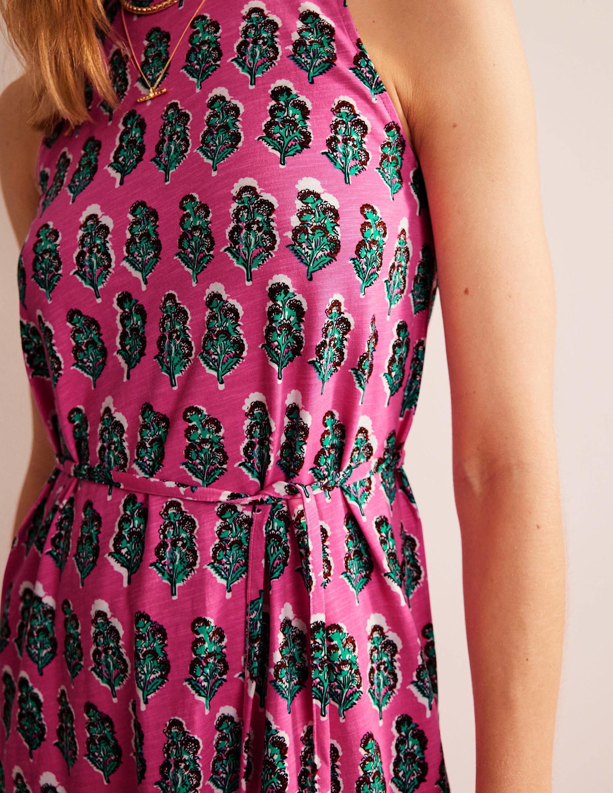 Swing Jersey Dress-Festival Pink, Artisan Bloom - Image 2