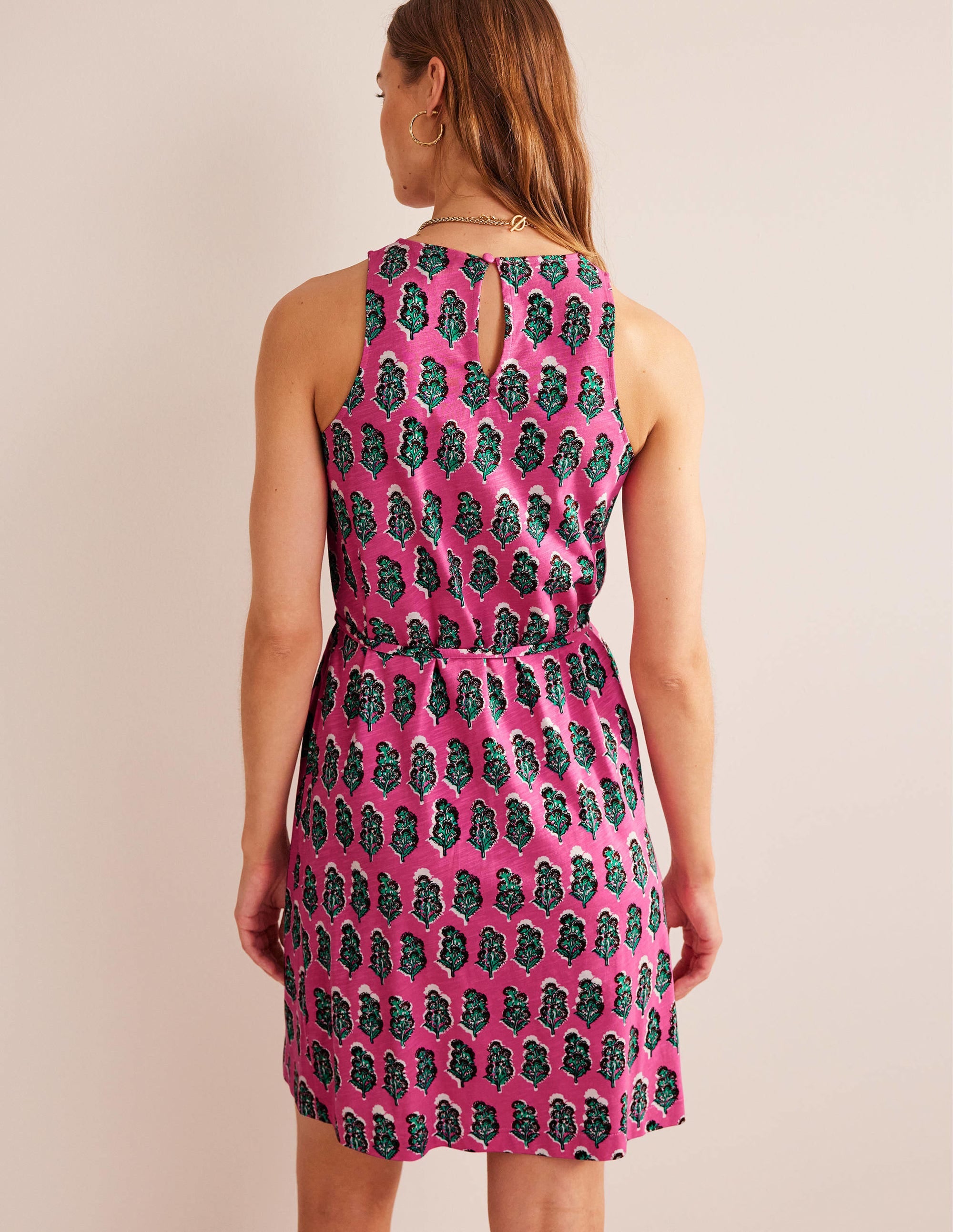Swing Jersey Dress-Festival Pink, Artisan Bloom - Image 3
