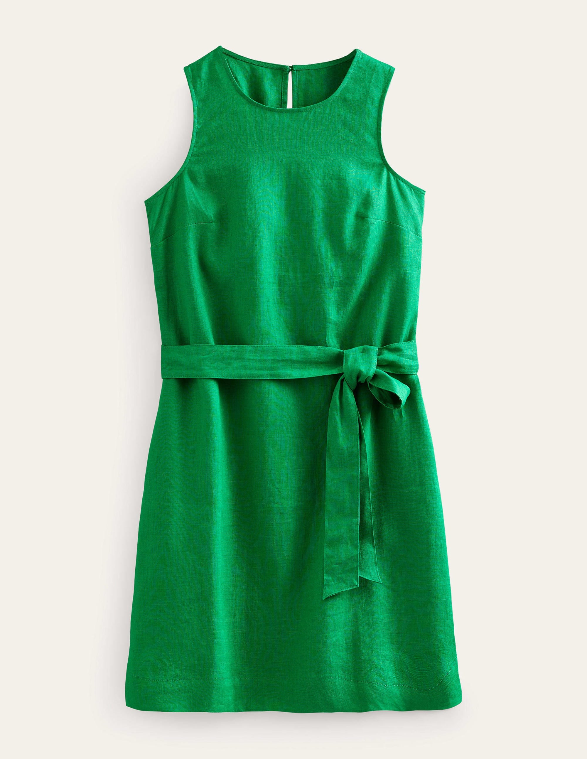 Sleeveless Linen Dress-Rich Emerald - Image 8