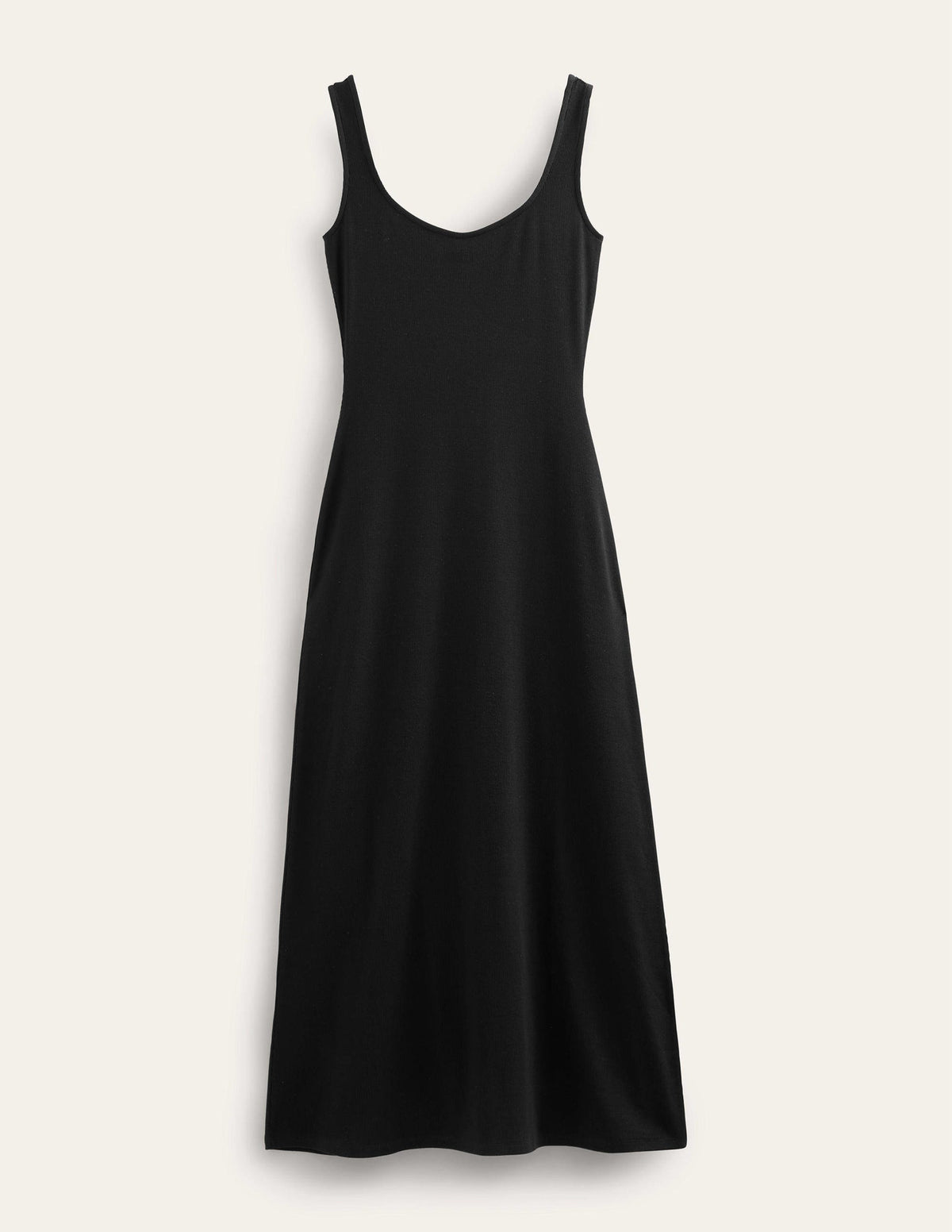Strappy Rib Jersey Maxi Dress-Black - Image 5