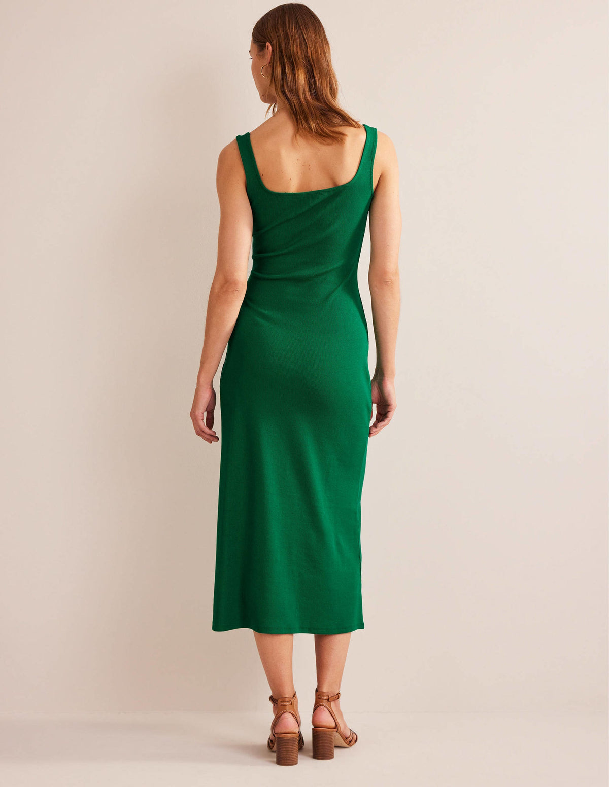 Strappy Rib Jersey Maxi Dress-Bright Emerald-3