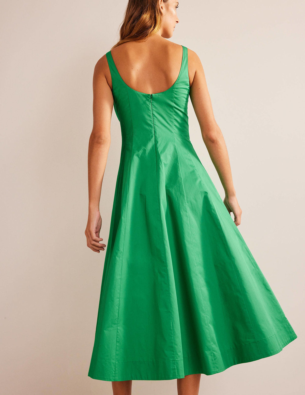 Sleeveless Panelled Midi Dress-Rich Emerald - Image 5