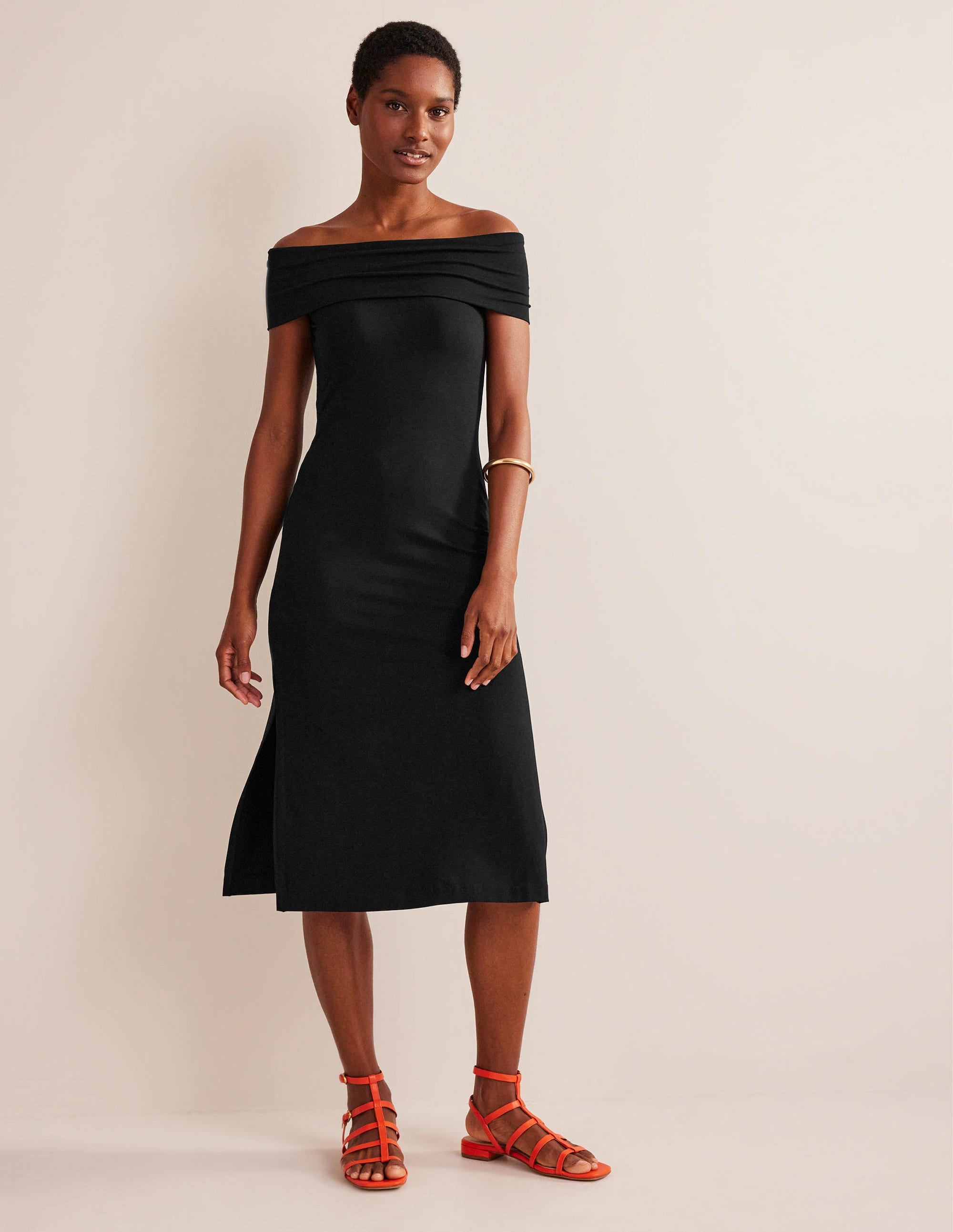 Bardot Jersey Midi Dress-Black - Image 1