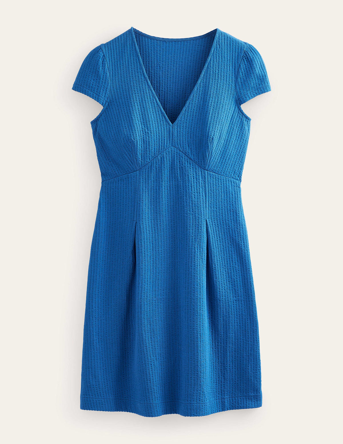 Seersucker Jersey Tea Dress-Sapphire-5