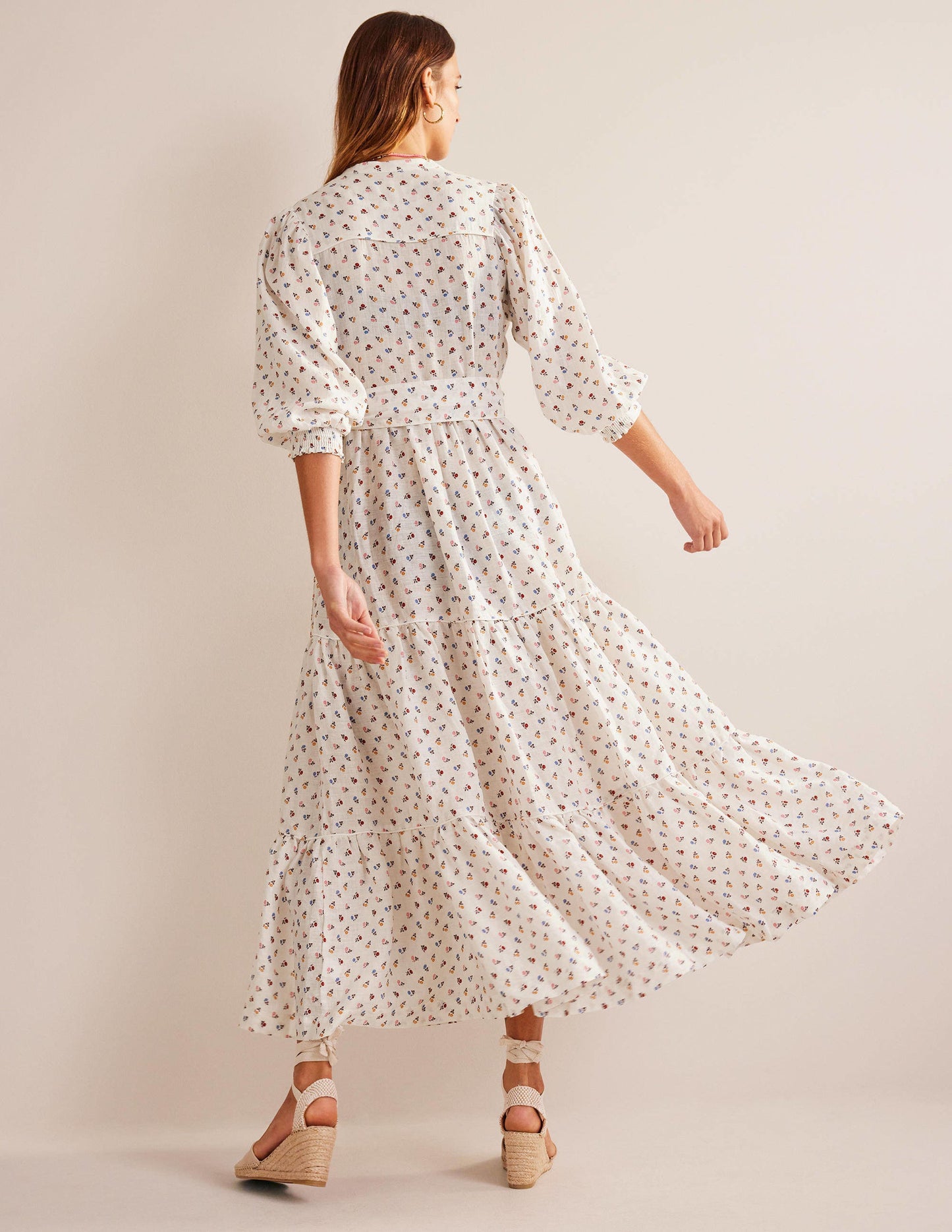 Remix Linen Maxi Dress-Ivory, Sweet Daisy