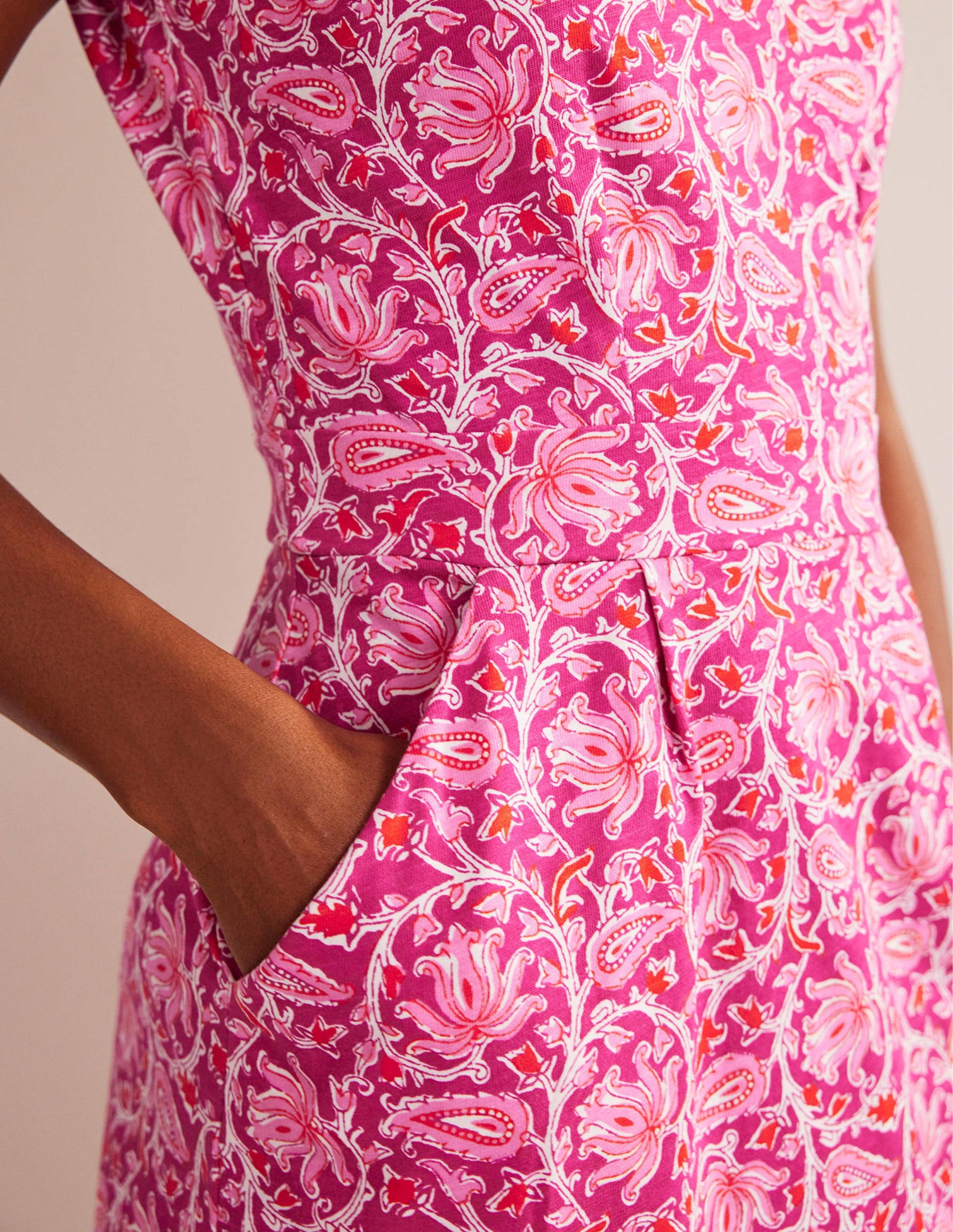 Florrie Jersey Dress-Raspberry, Botanic Vine-2