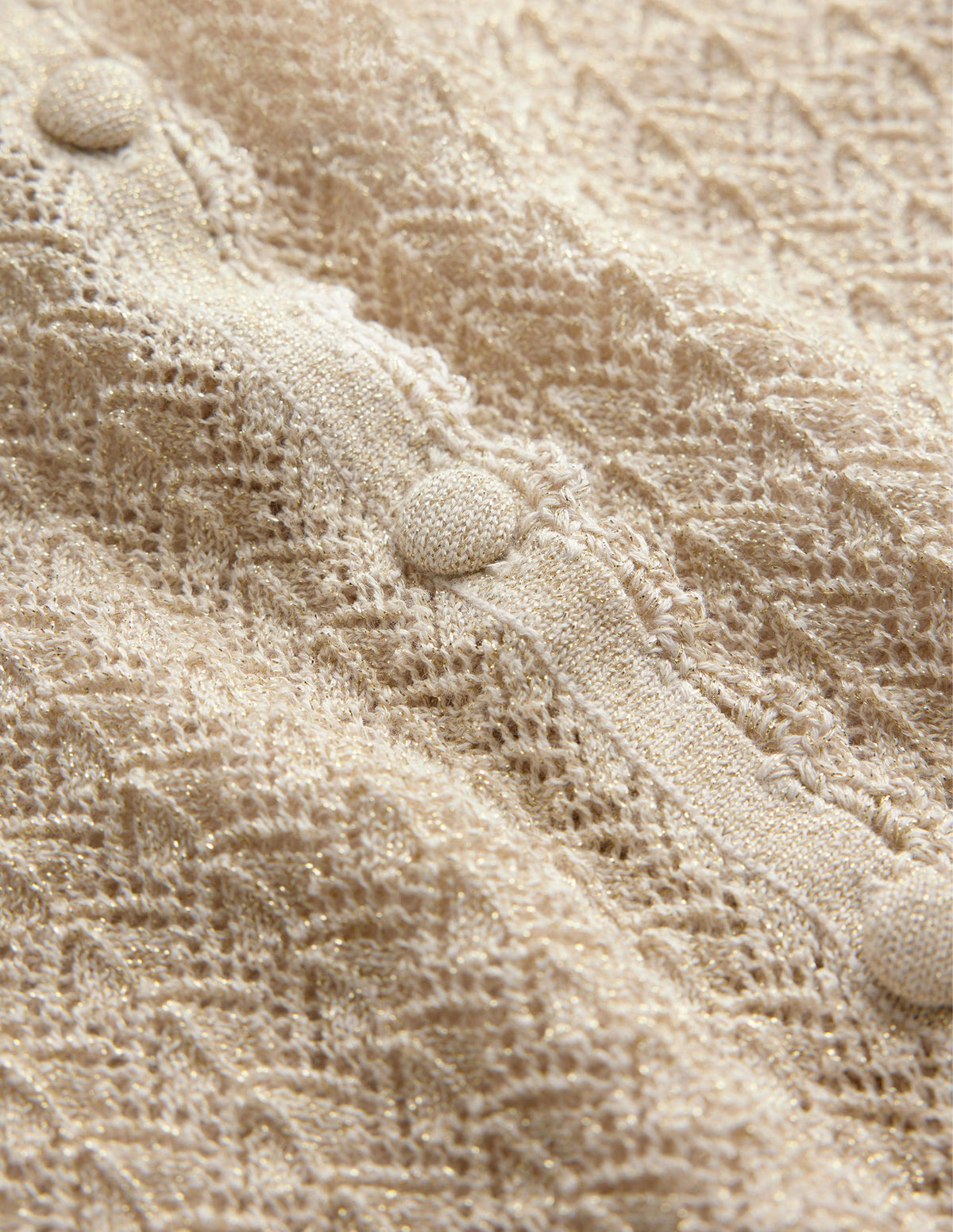 Cropped Short Sleeve Cardigan-Gold Sparkle - Image 7