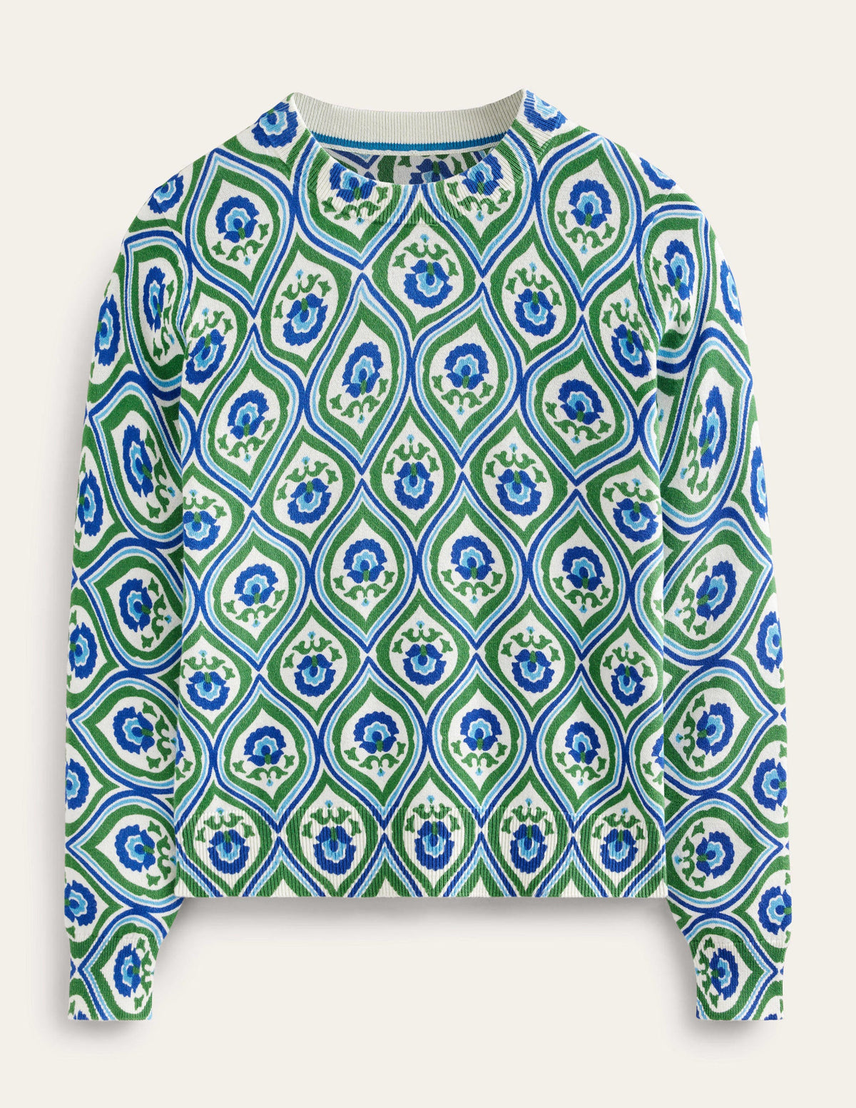 Printed High Neck Sweater-Rolling Hills, Geo Cascade-5
