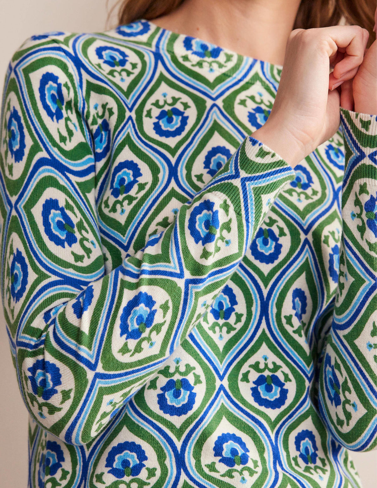 Printed High Neck Sweater-Rolling Hills, Geo Cascade-2