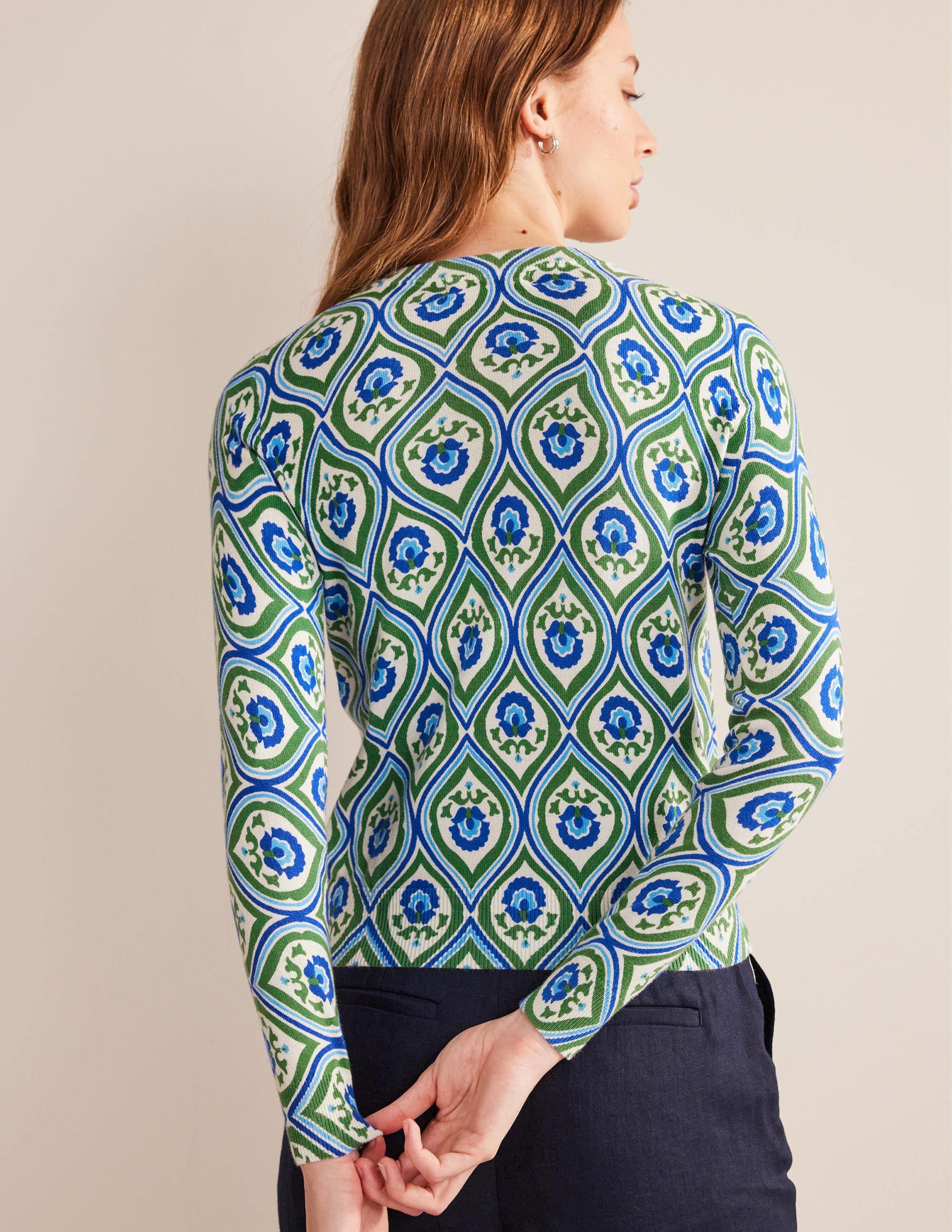 Printed High Neck Sweater-Rolling Hills, Geo Cascade - Image 3