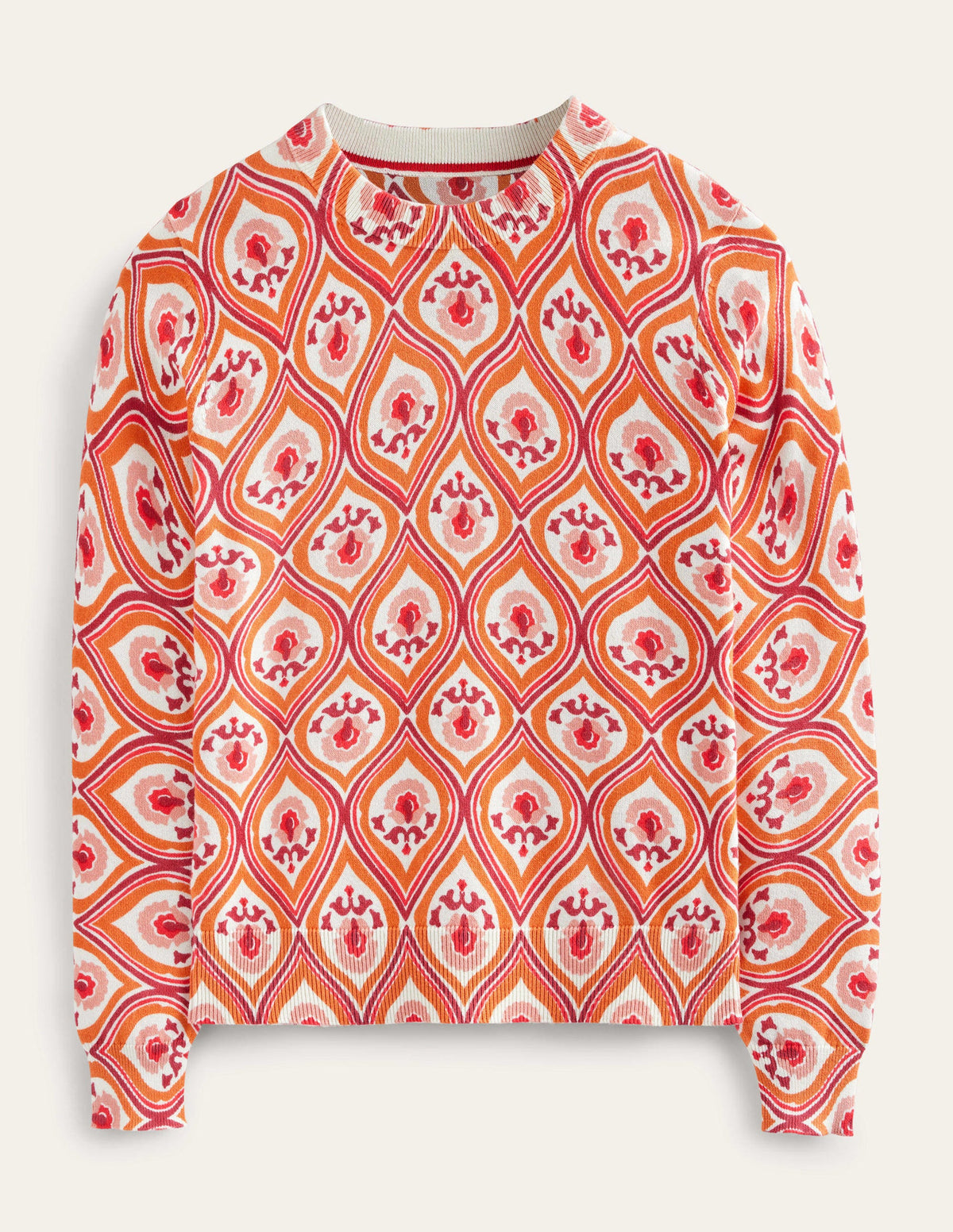 Printed High Neck Sweater-Kumquat, Geo Cascade-5